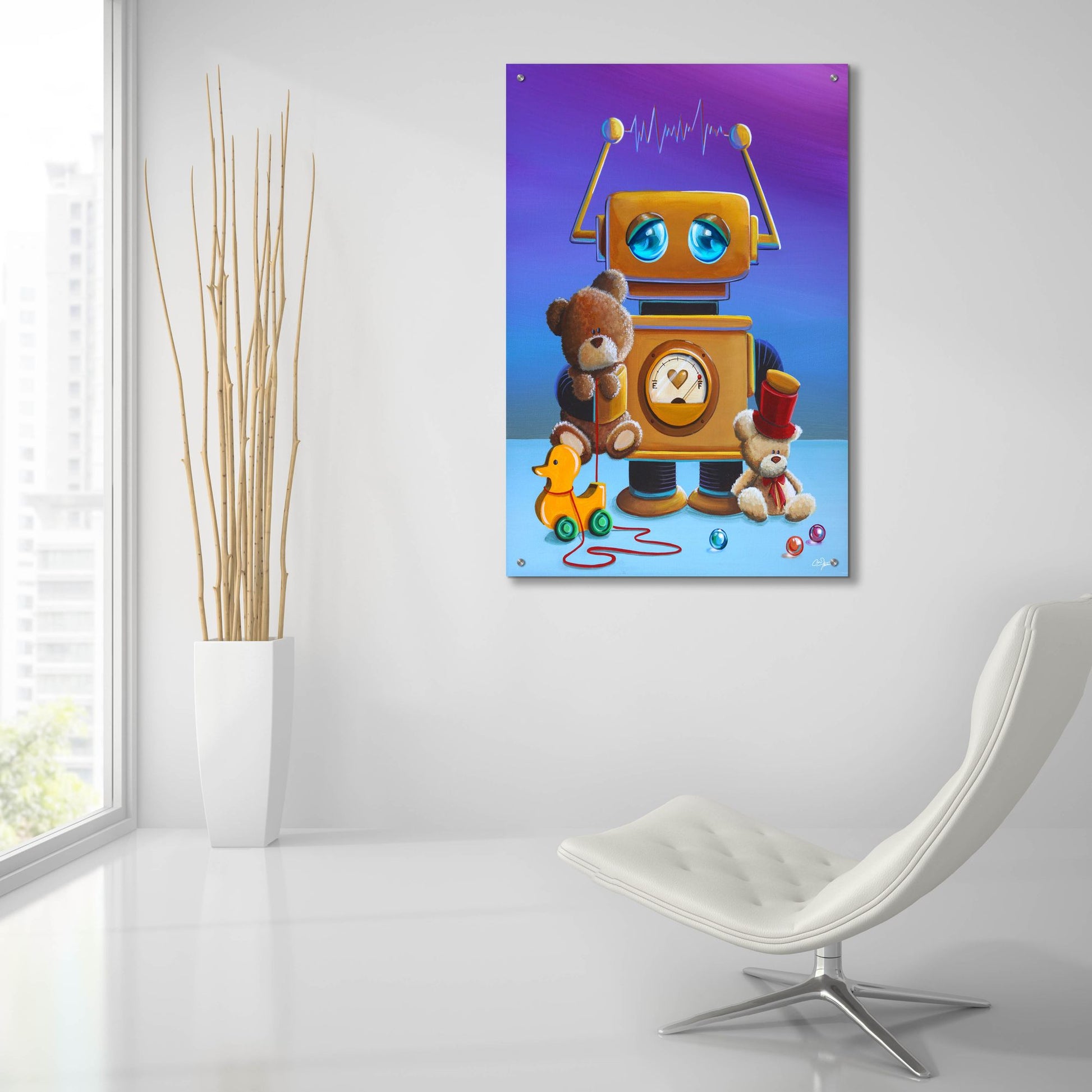 Epic Art 'The Toy Robot' by Cindy Thornton, Acrylic Glass Wall Art,24x36