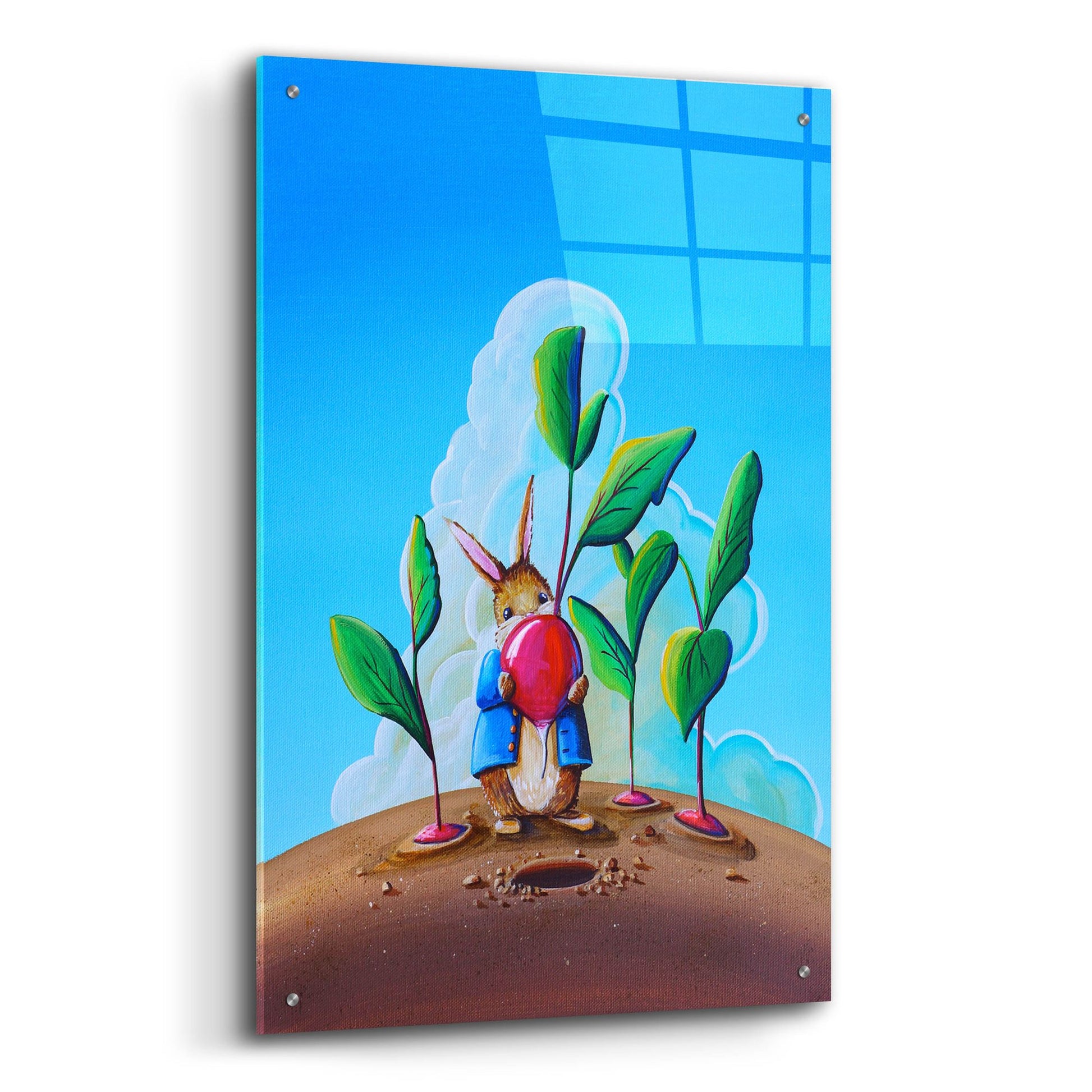 Epic Art 'Peter Rabbit 4' by Cindy Thornton, Acrylic Glass Wall Art,24x36