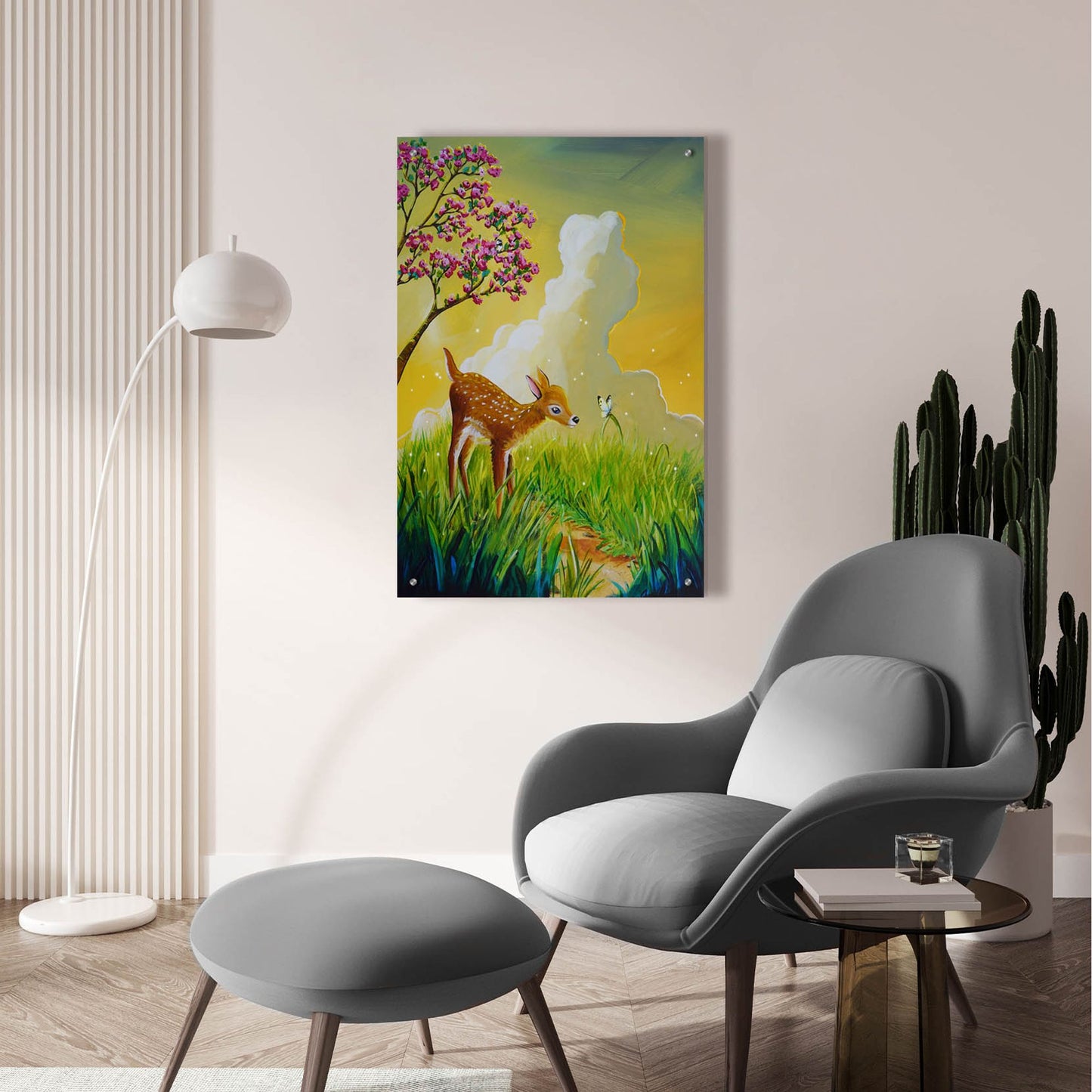 Epic Art 'Bambi 2' by Cindy Thornton, Acrylic Glass Wall Art,24x36