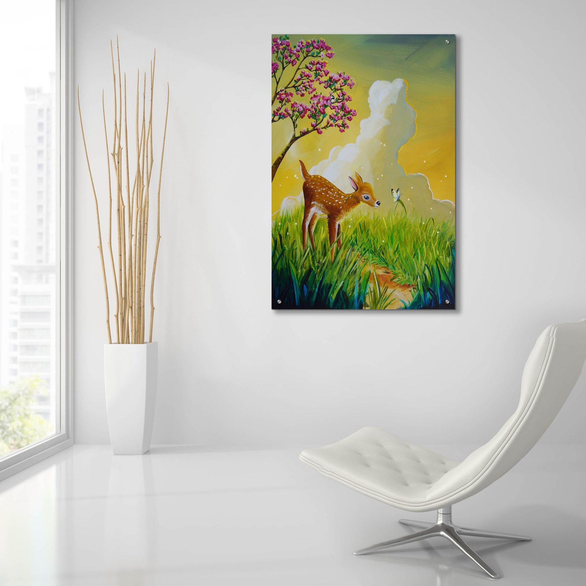 Epic Art 'Bambi 2' by Cindy Thornton, Acrylic Glass Wall Art,24x36