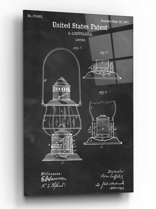 Epic Art 'Lantern Blueprint Patent Chalkboard,' by Acrylic Glass Wall Art