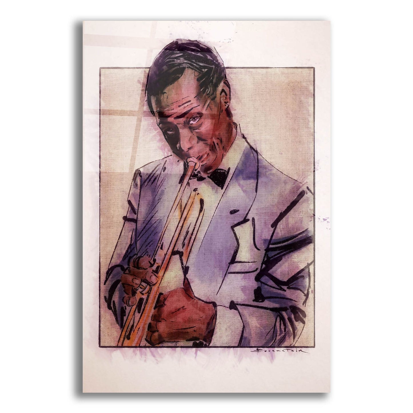 Epic Art 'Jazz Man' by TM Borenstein, Acrylic Glass Wall Art