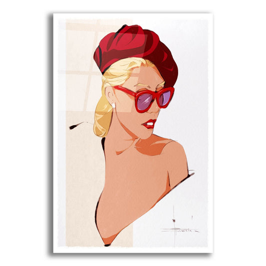 Epic Art 'Ruby Beret' by TM Borenstein, Acrylic Glass Wall Art