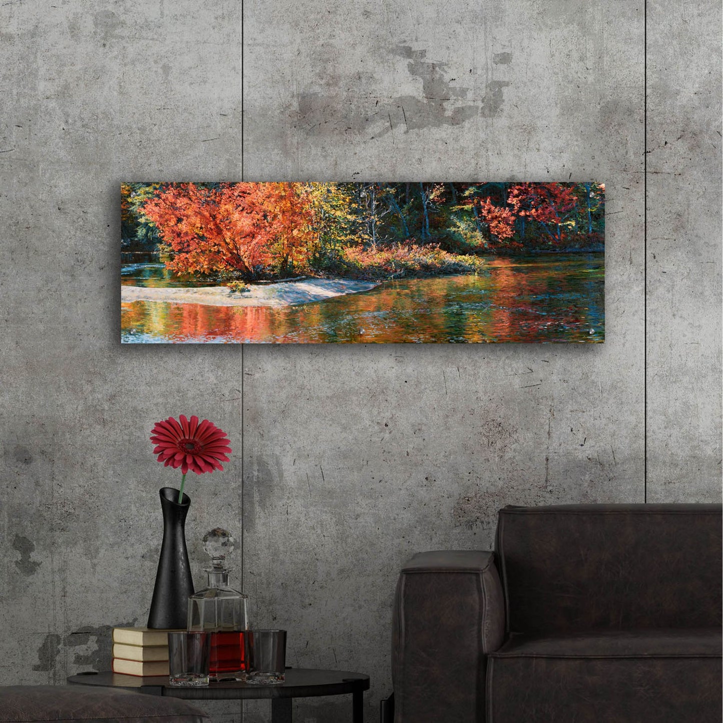 Epic Art 'Autumn Splendor' by Joanne Towers, Acrylic Glass Wall Art,48x16