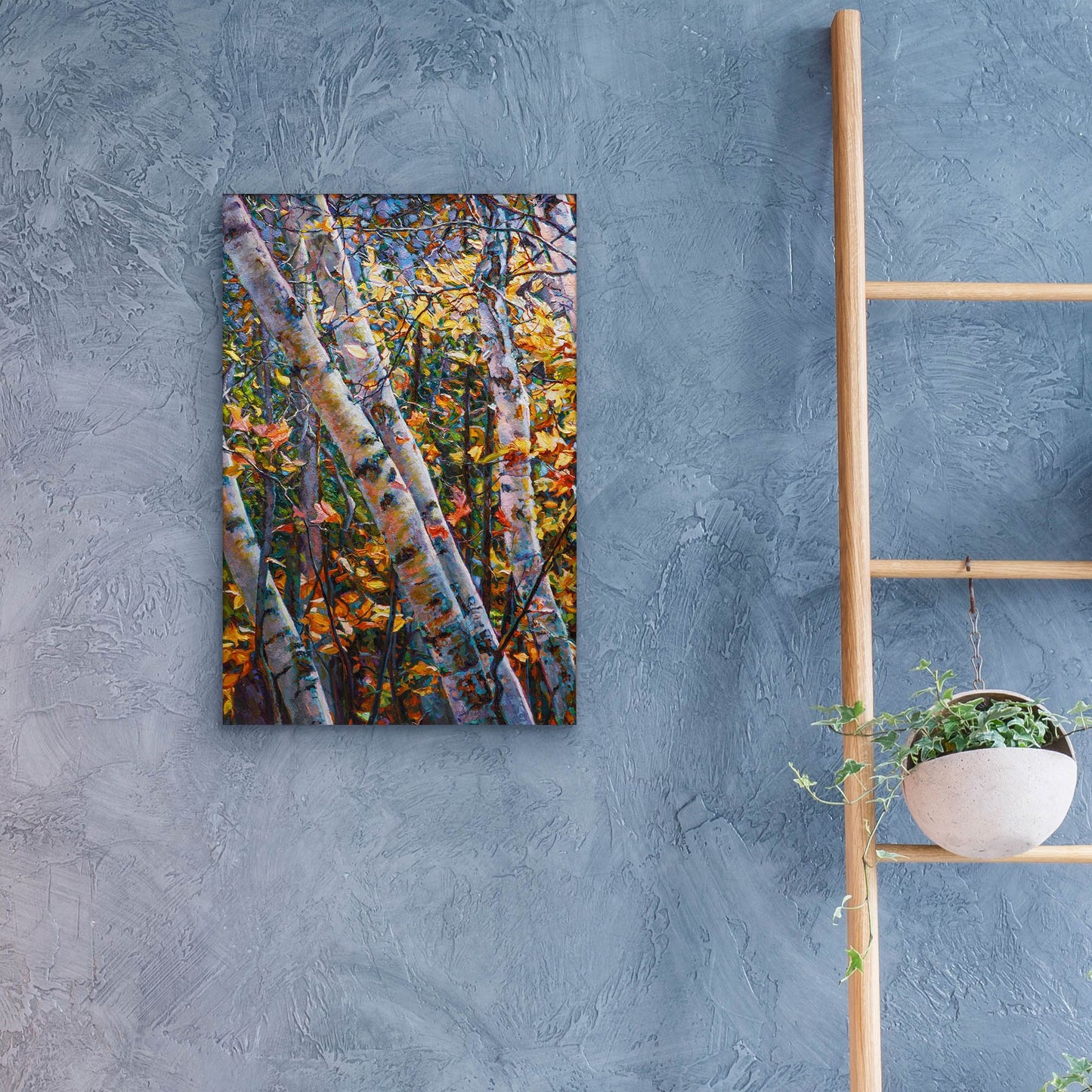 Epic Art 'Birches' by Joanne Towers, Acrylic Glass Wall Art,16x24