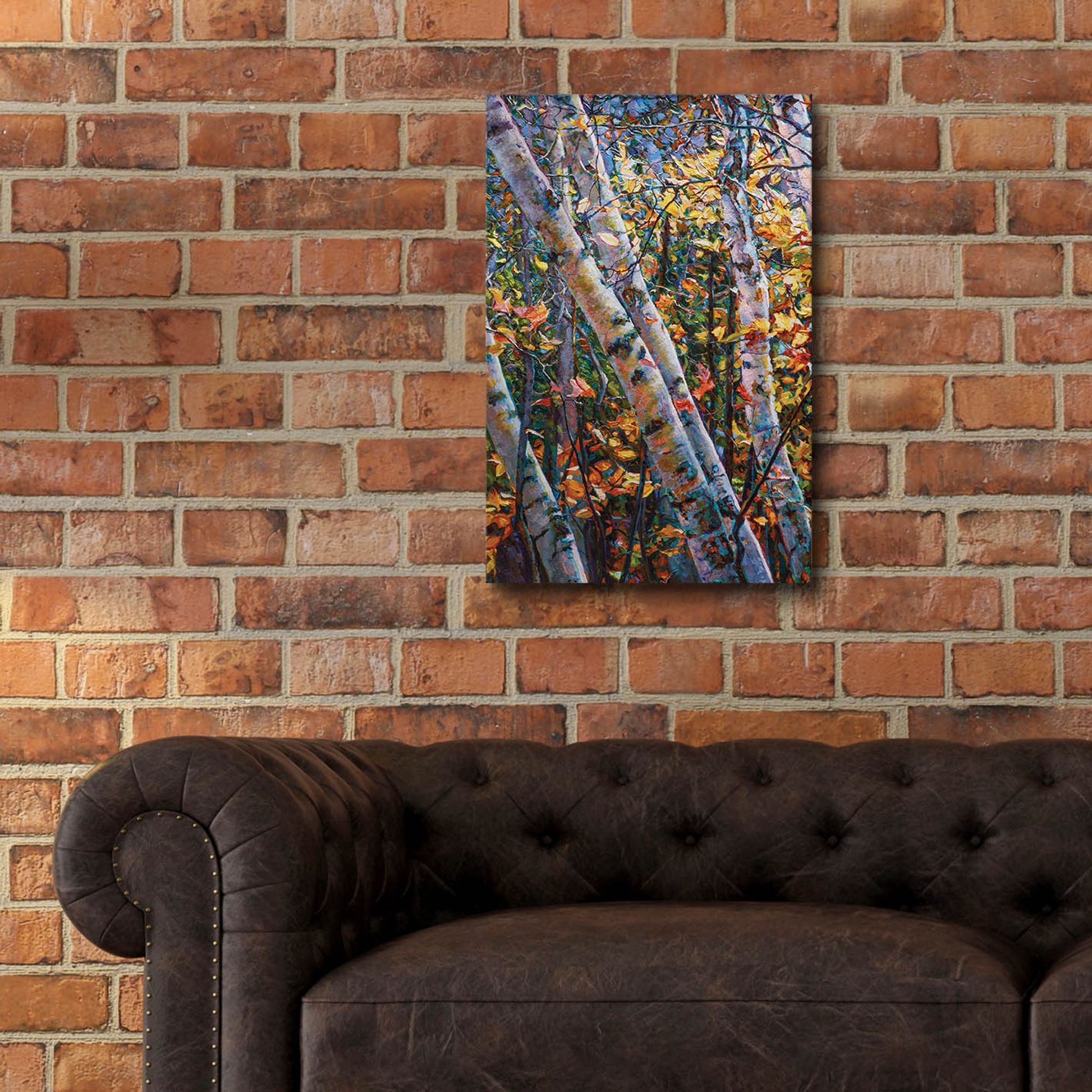 Epic Art 'Birches' by Joanne Towers, Acrylic Glass Wall Art,16x24