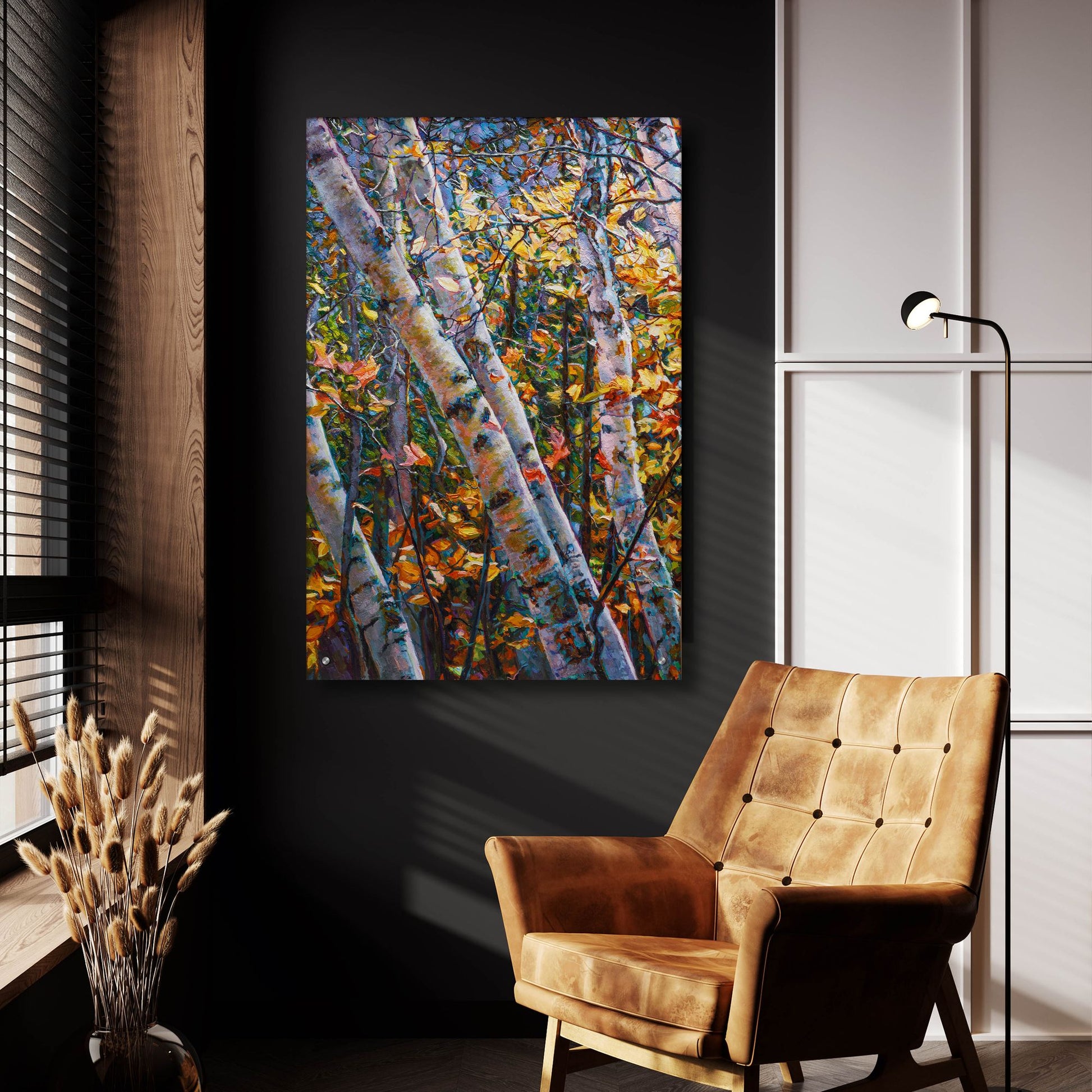 Epic Art 'Birches' by Joanne Towers, Acrylic Glass Wall Art,24x36