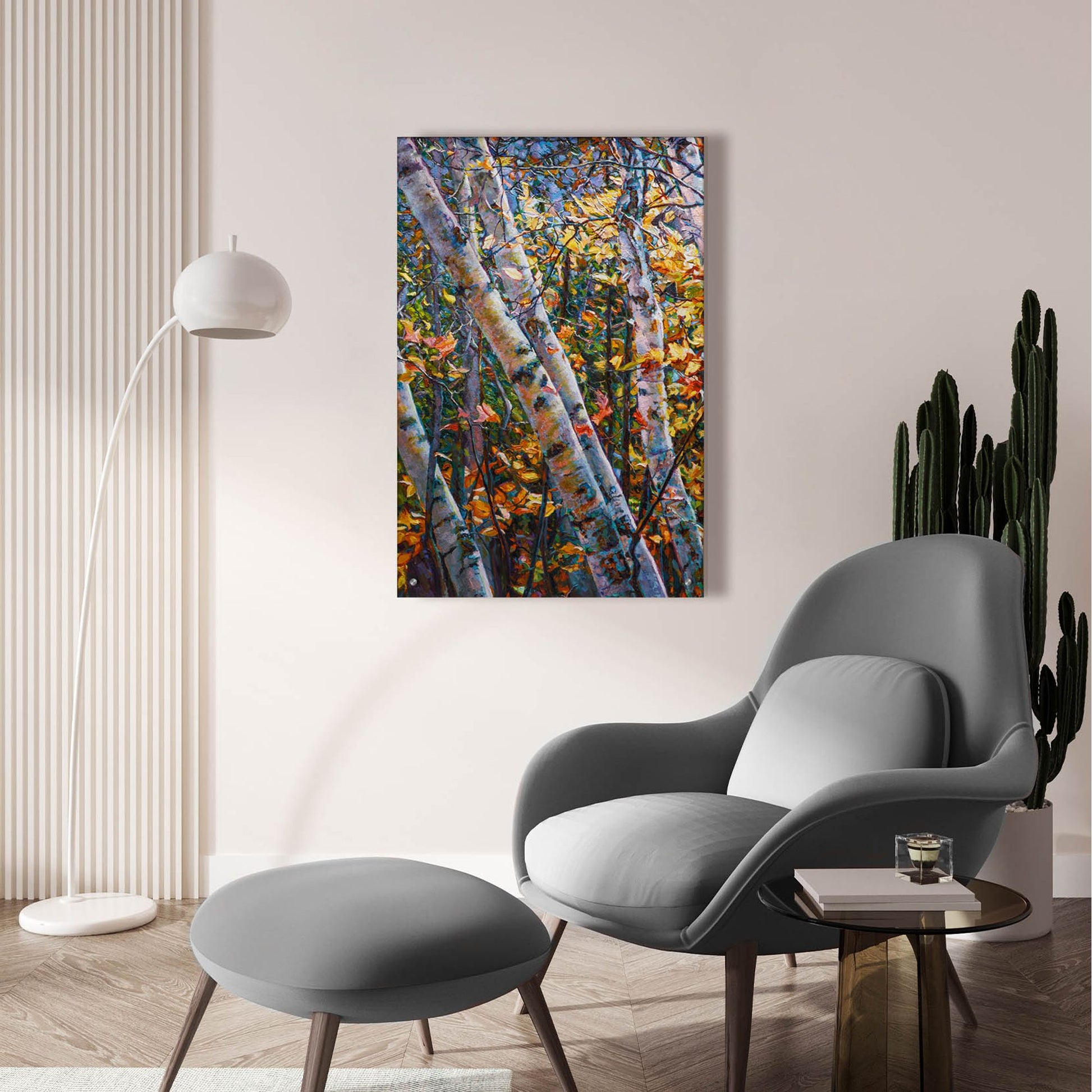 Epic Art 'Birches' by Joanne Towers, Acrylic Glass Wall Art,24x36