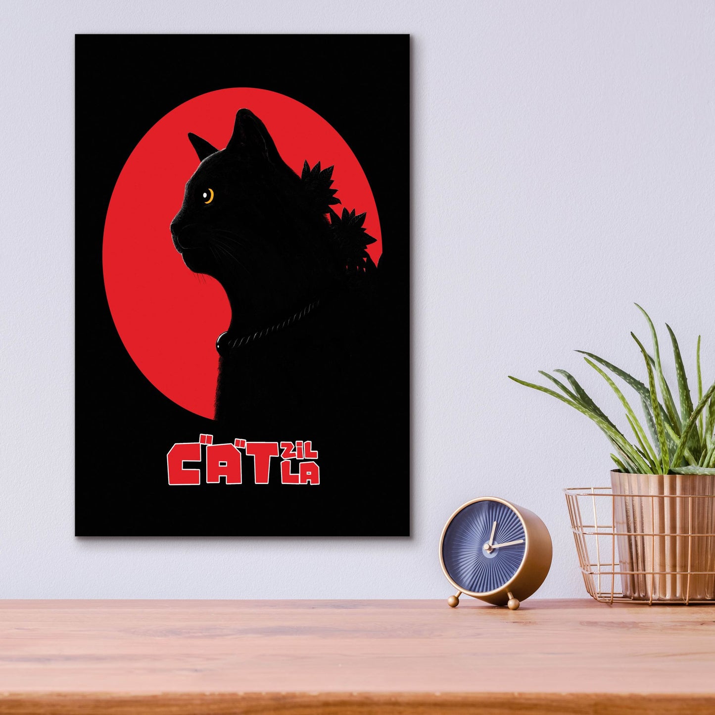 Epic Art 'Catzilla' by Tummeow, Acrylic Glass Wall Art,12x16