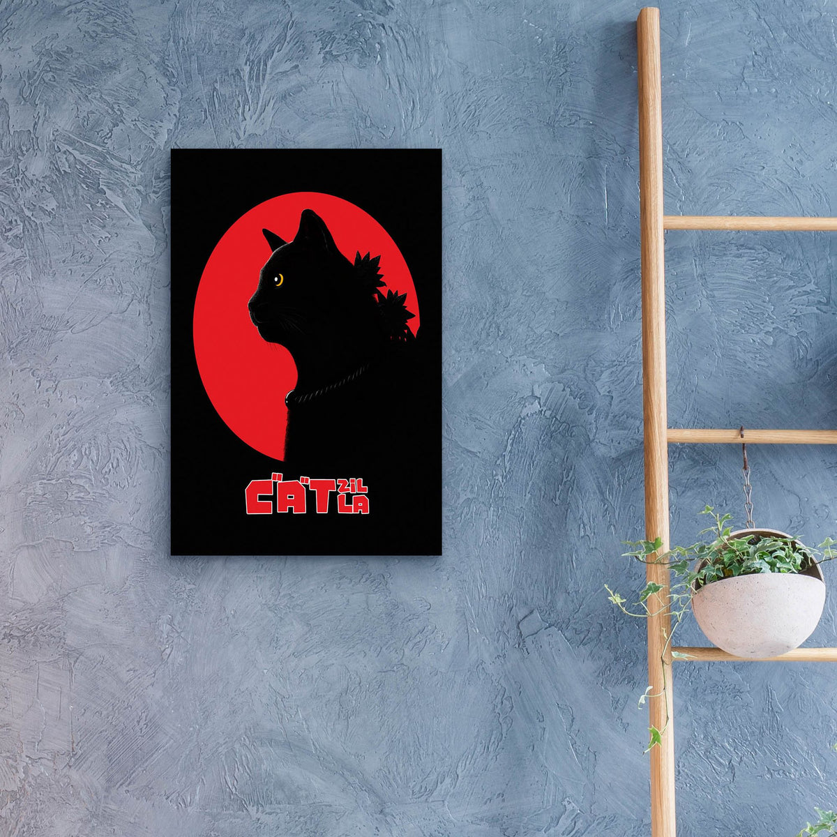 Epic Art 'Catzilla' by Tummeow, Acrylic Glass Wall Art,16x24