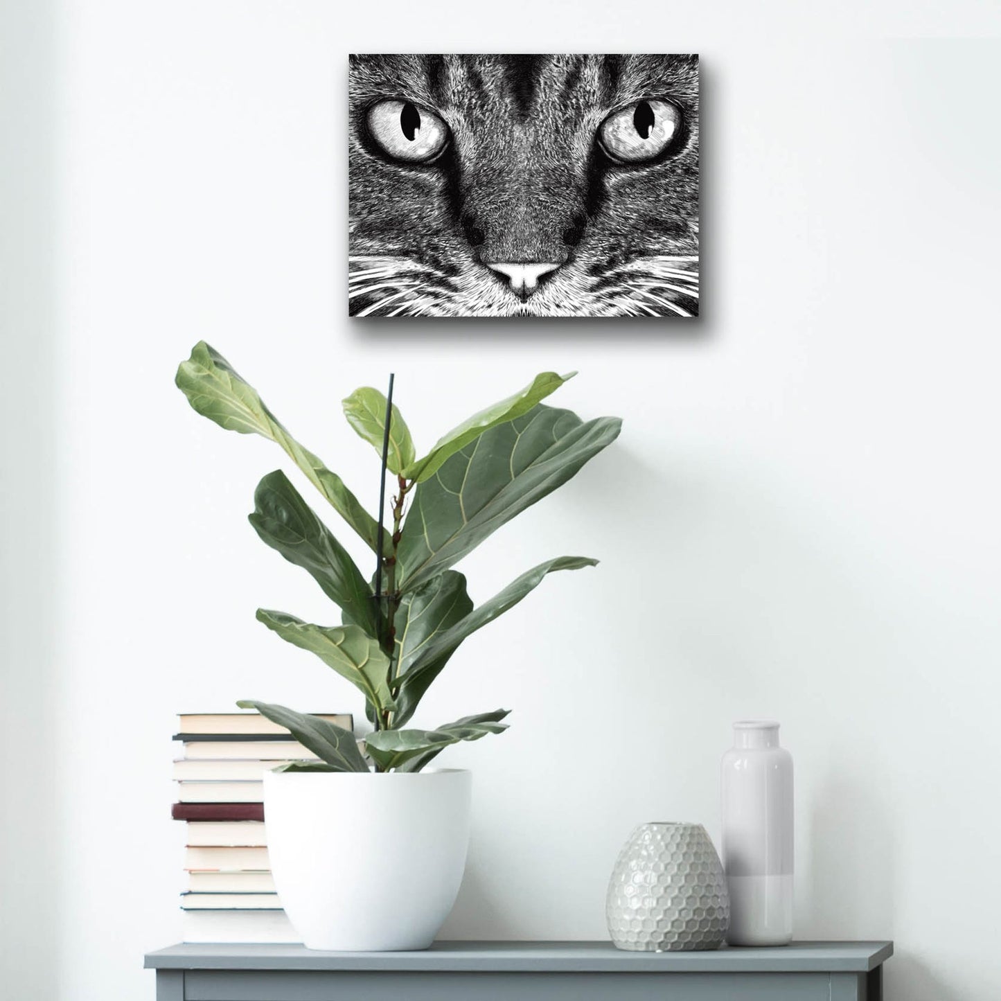 Epic Art 'The Cat' by Tummeow, Acrylic Glass Wall Art,16x12