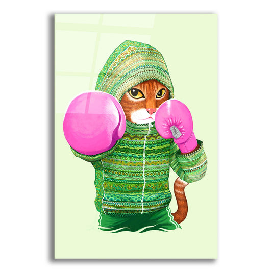Epic Art 'Boxing Cat 4' by Tummeow, Acrylic Glass Wall Art
