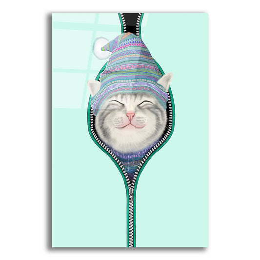 Epic Art 'Cat In The Zip' by Tummeow, Acrylic Glass Wall Art