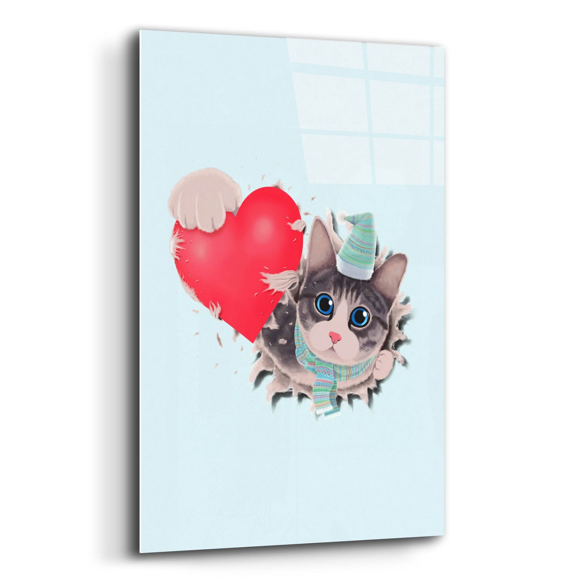 Epic Art 'Cat Steal Heart' by Tummeow, Acrylic Glass Wall Art,12x16