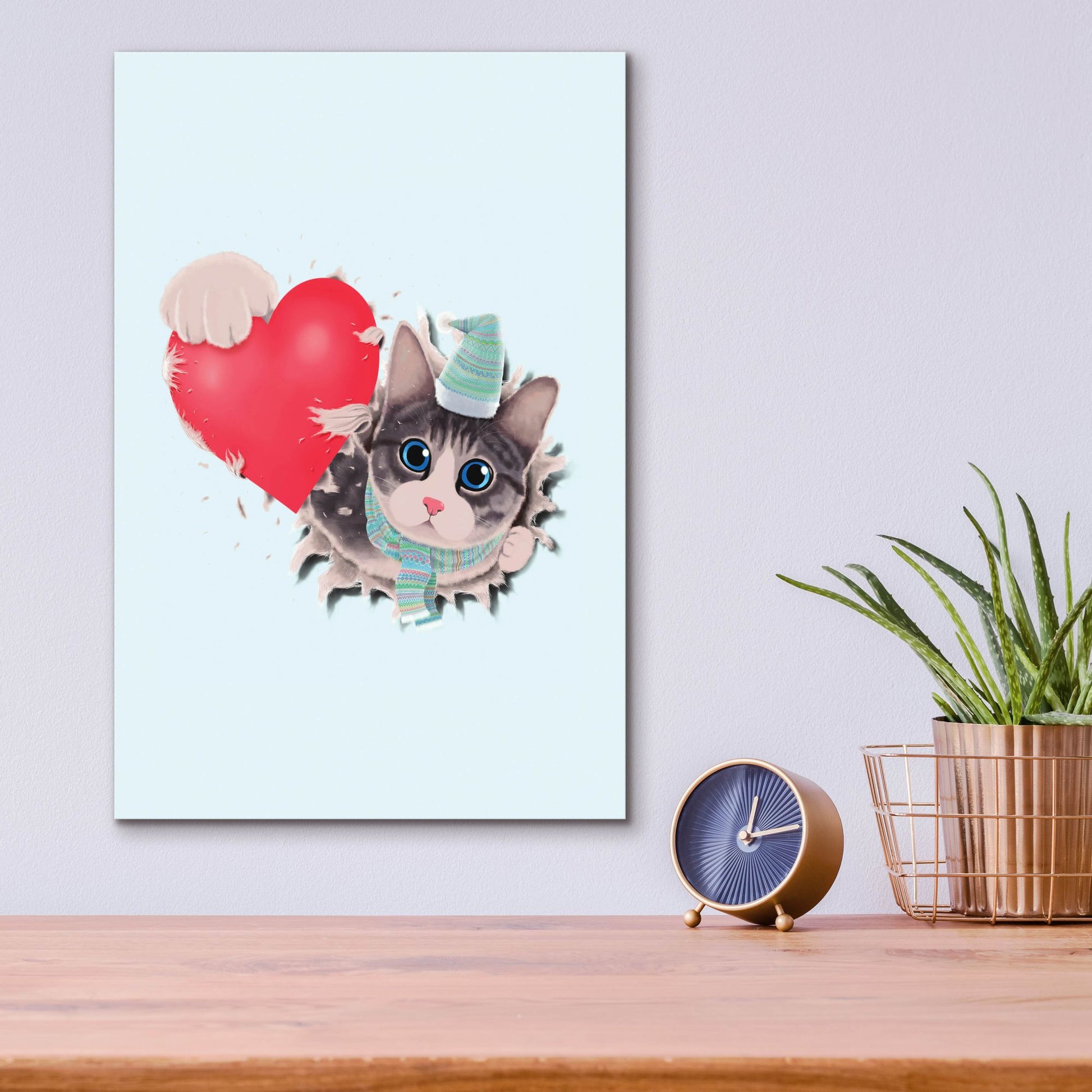 Epic Art 'Cat Steal Heart' by Tummeow, Acrylic Glass Wall Art,12x16