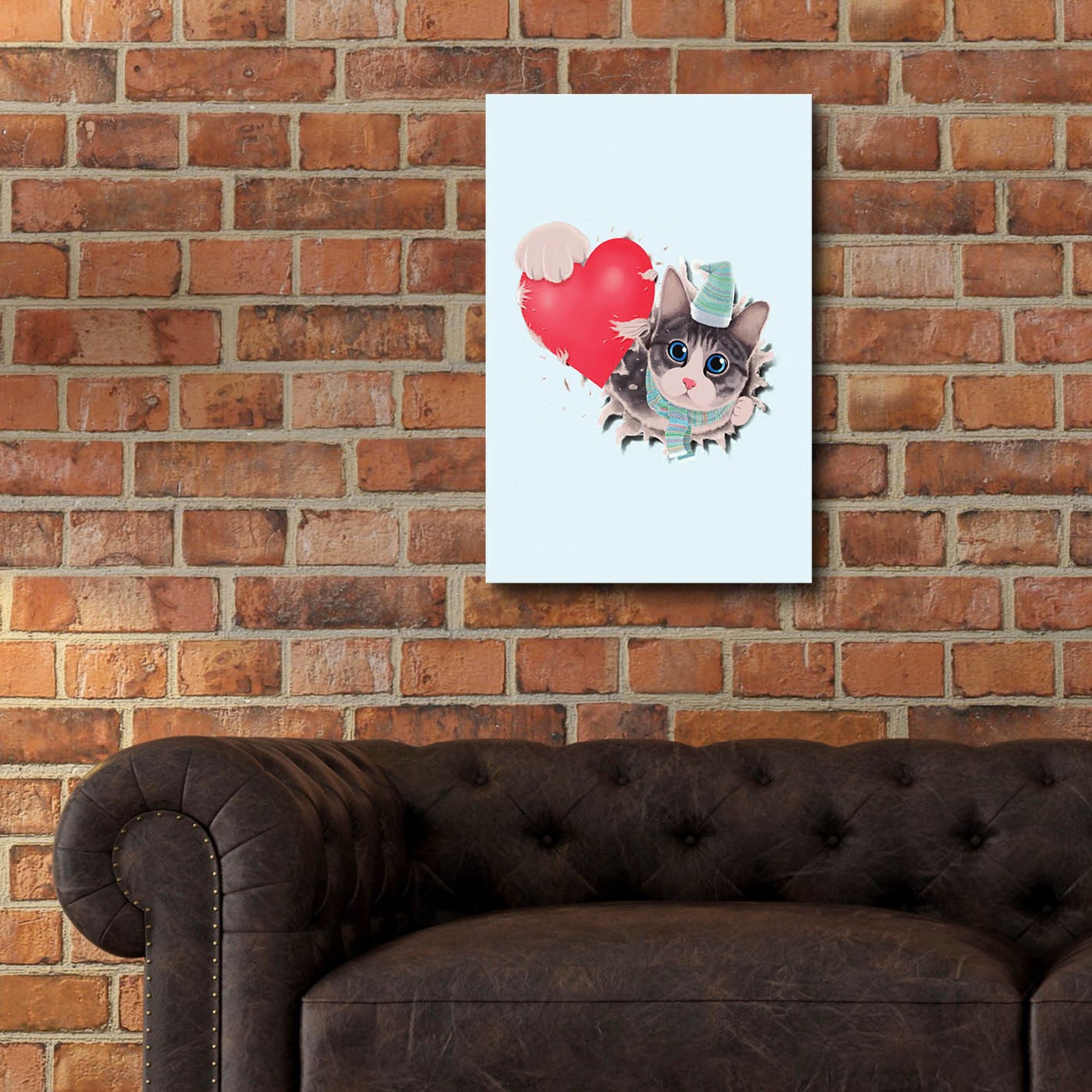 Epic Art 'Cat Steal Heart' by Tummeow, Acrylic Glass Wall Art,16x24