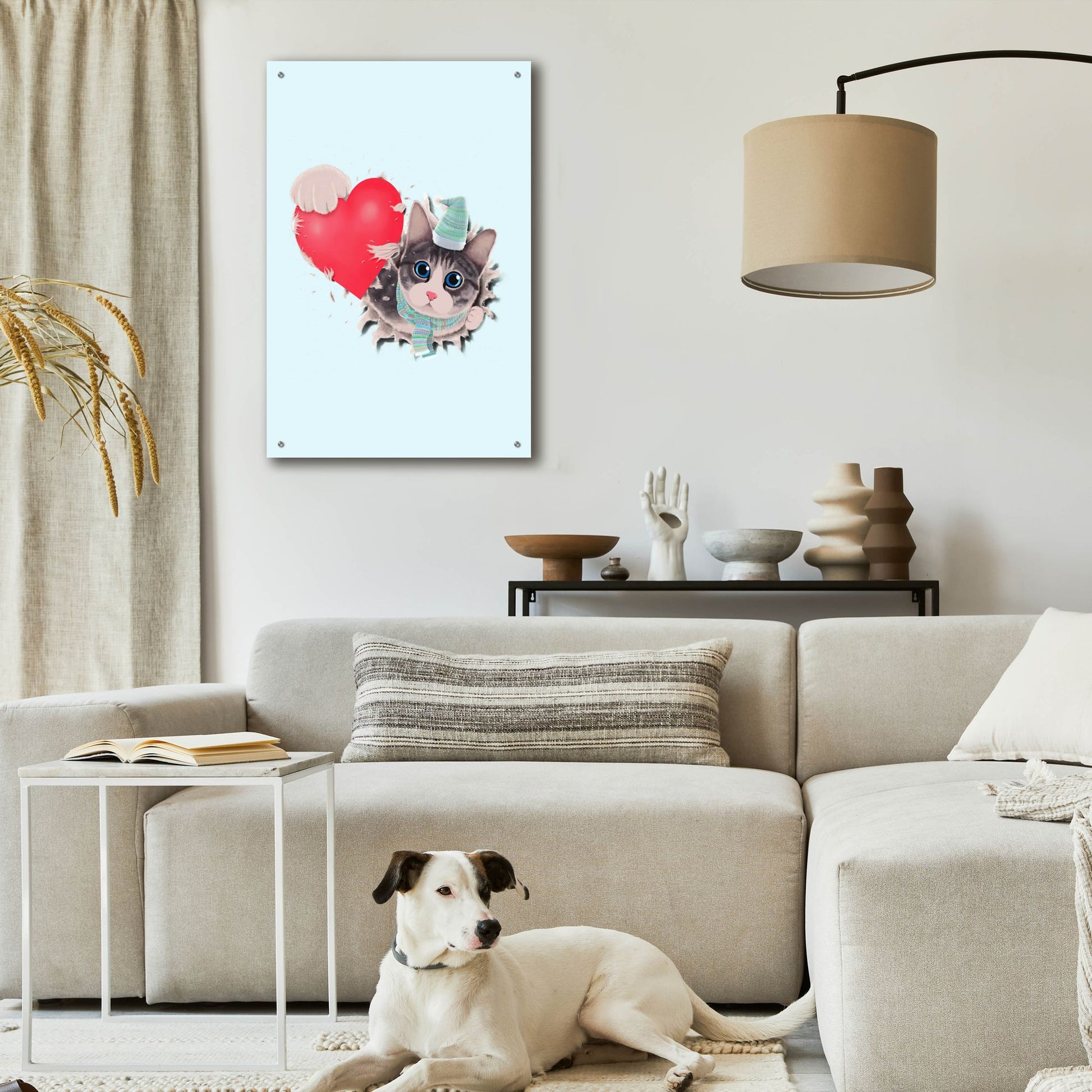 Epic Art 'Cat Steal Heart' by Tummeow, Acrylic Glass Wall Art,24x36