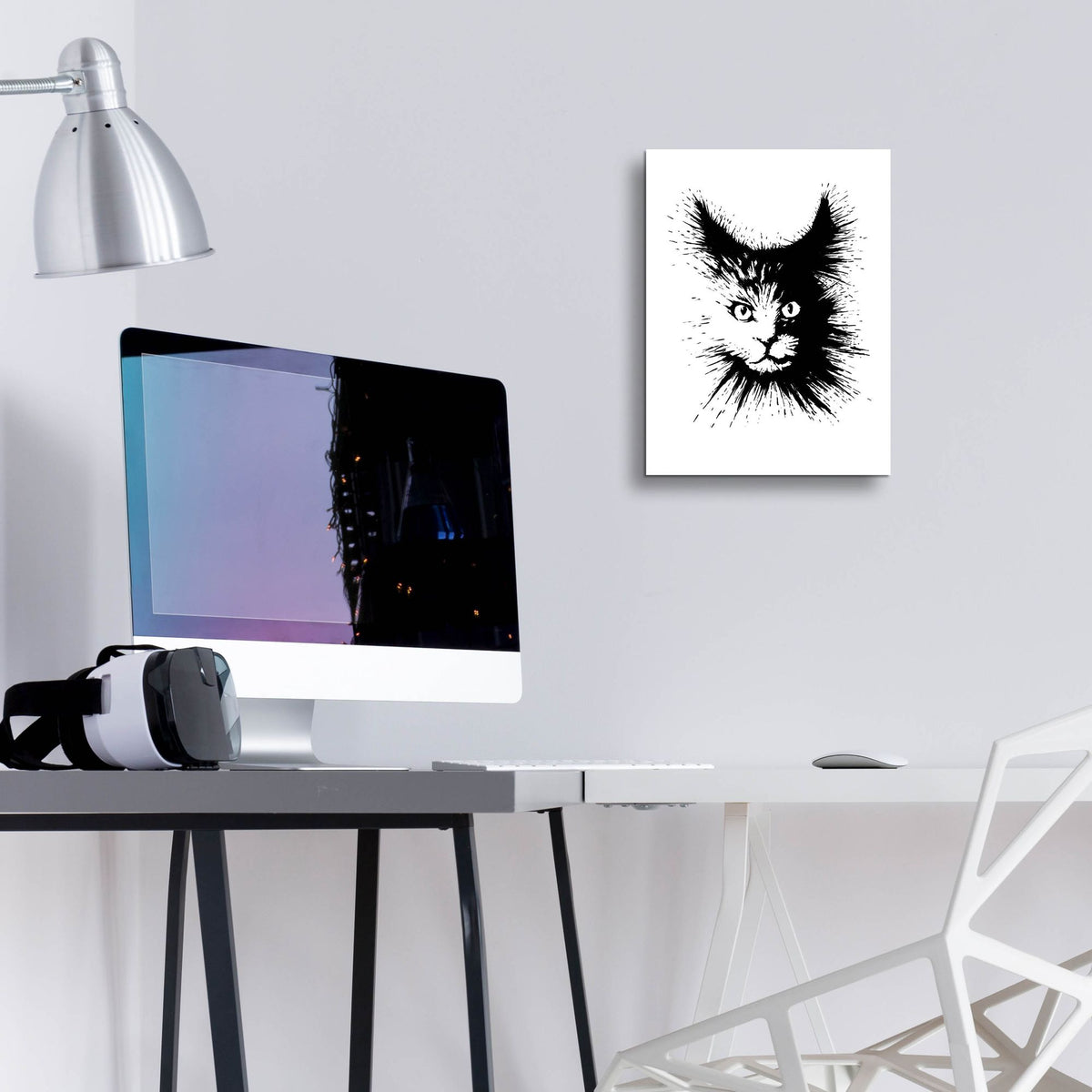 Epic Art 'Ink Cat 4' by Tummeow, Acrylic Glass Wall Art,12x16