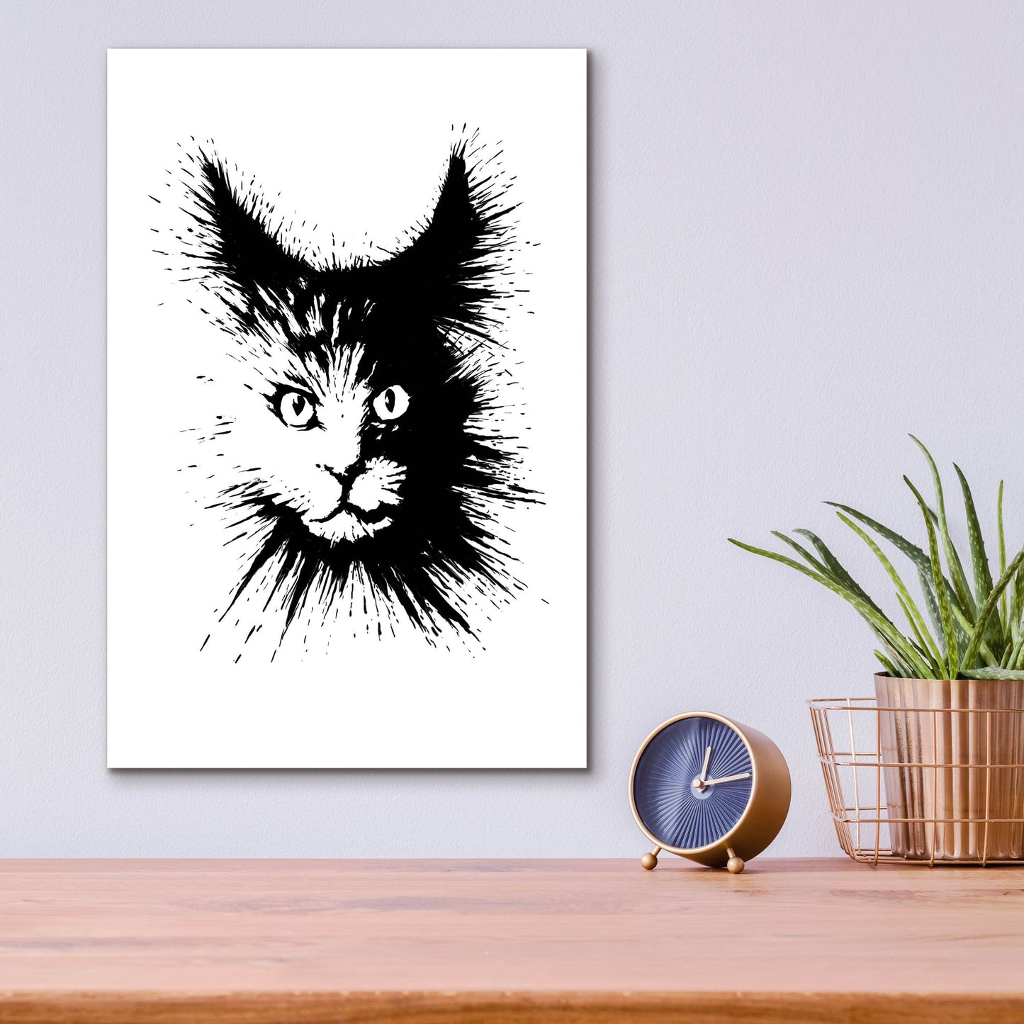 Epic Art 'Ink Cat 4' by Tummeow, Acrylic Glass Wall Art,12x16