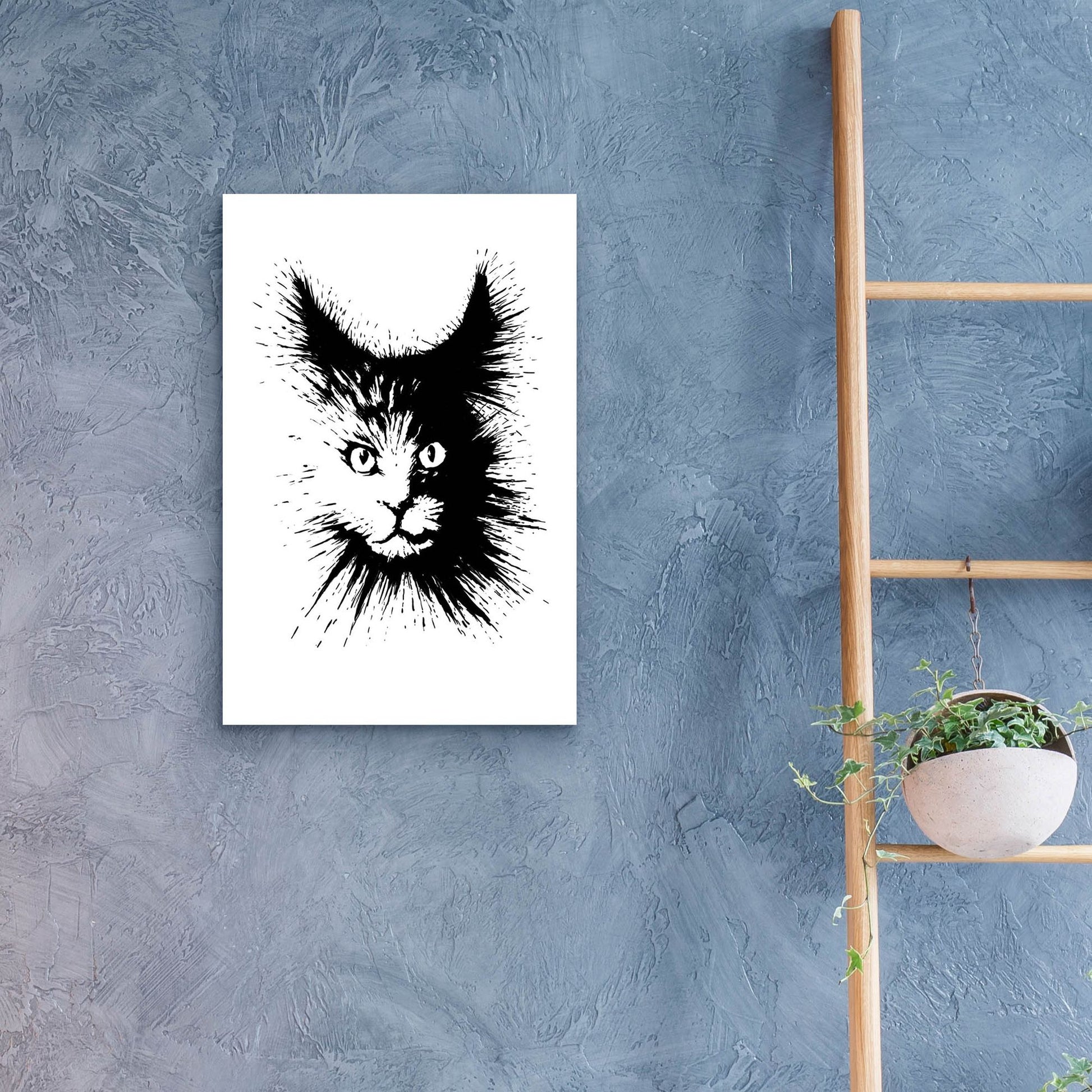 Epic Art 'Ink Cat 4' by Tummeow, Acrylic Glass Wall Art,16x24