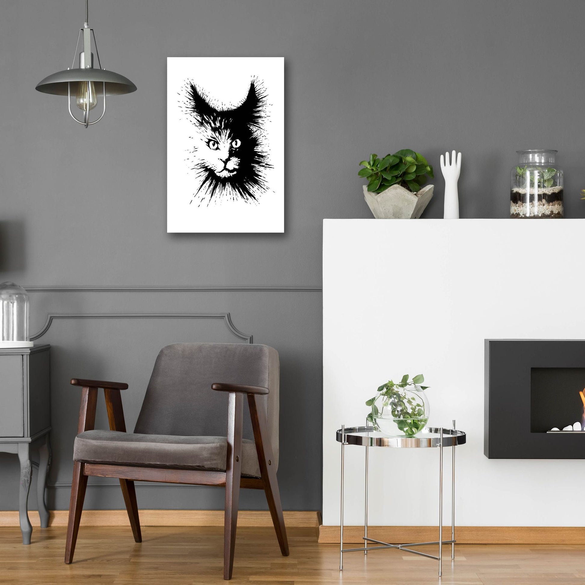 Epic Art 'Ink Cat 4' by Tummeow, Acrylic Glass Wall Art,16x24