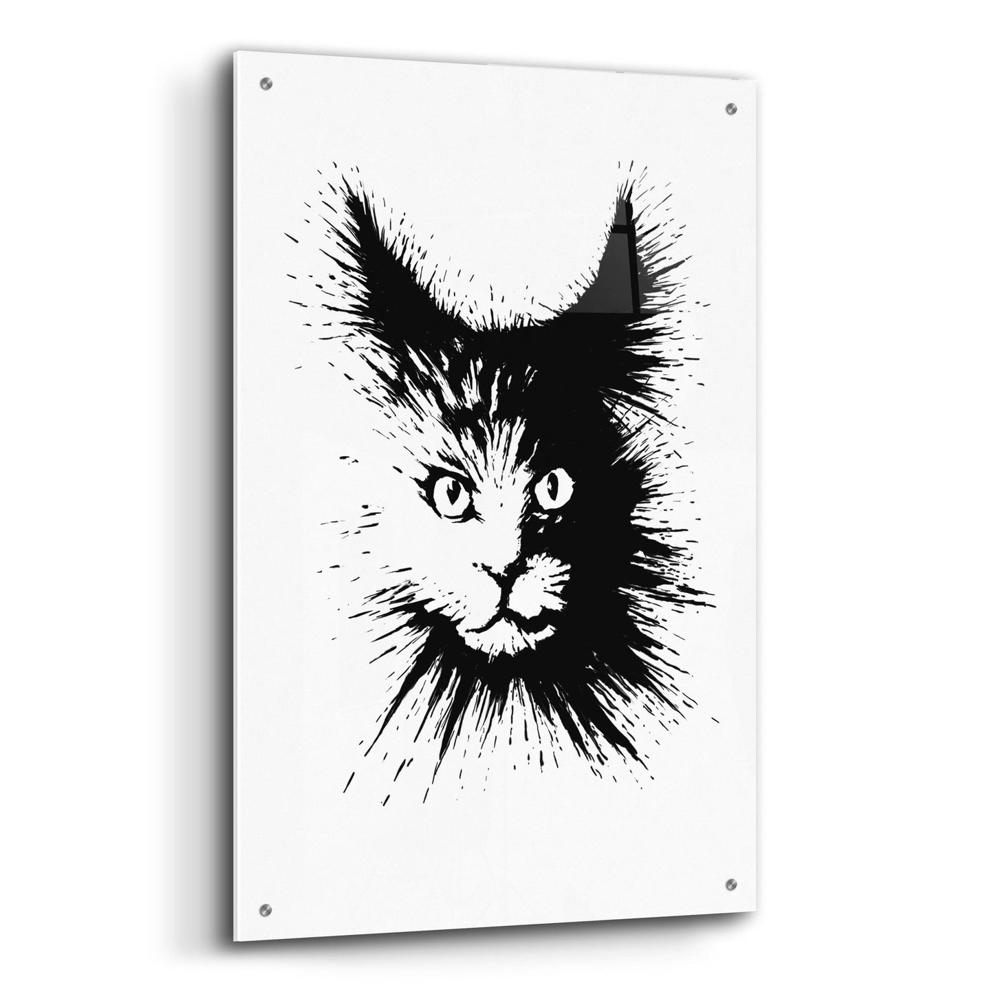 Epic Art 'Ink Cat 4' by Tummeow, Acrylic Glass Wall Art,24x36