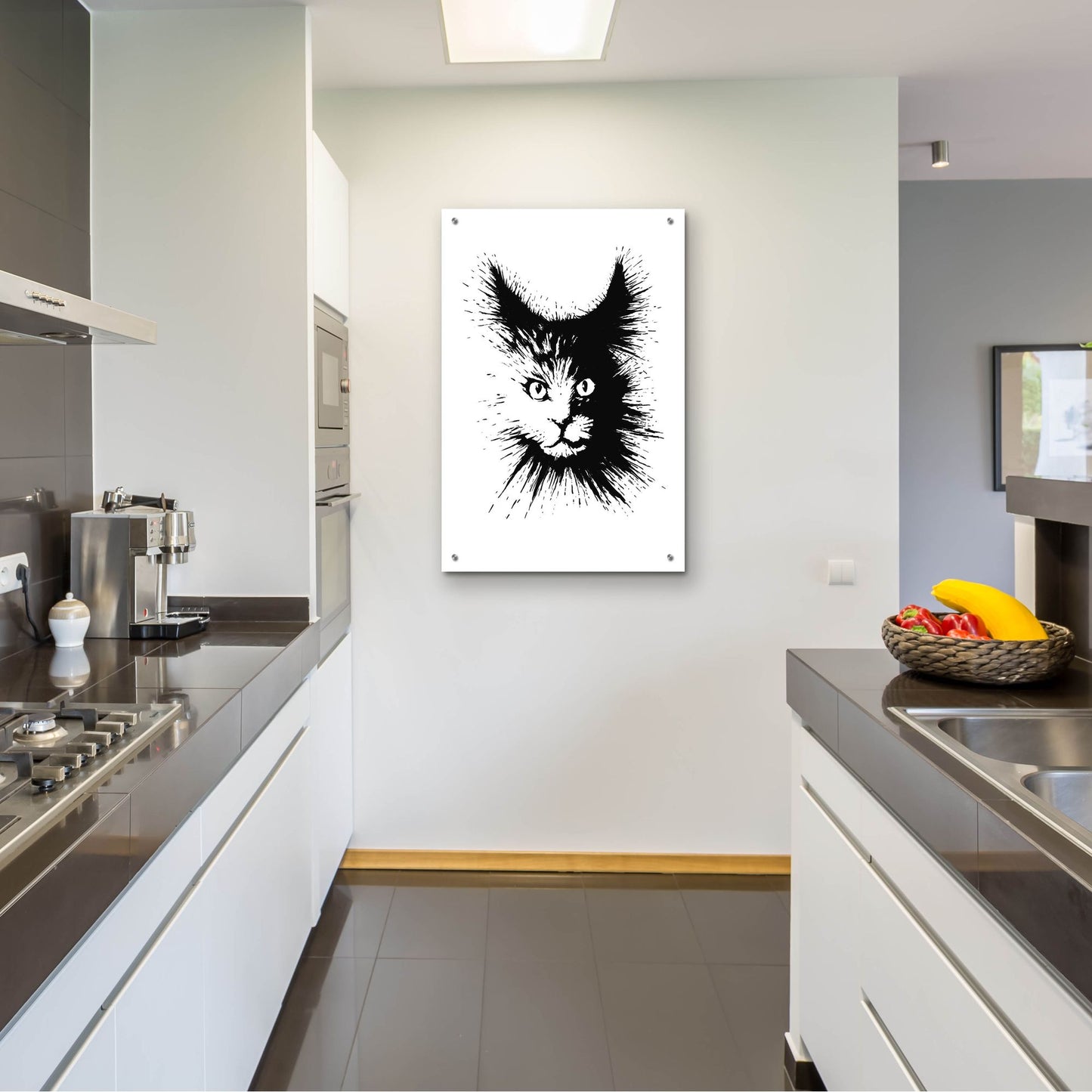 Epic Art 'Ink Cat 4' by Tummeow, Acrylic Glass Wall Art,24x36