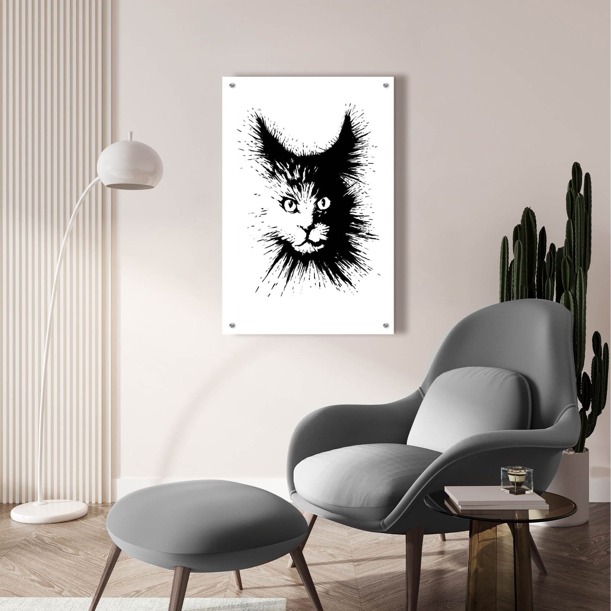 Epic Art 'Ink Cat 4' by Tummeow, Acrylic Glass Wall Art,24x36