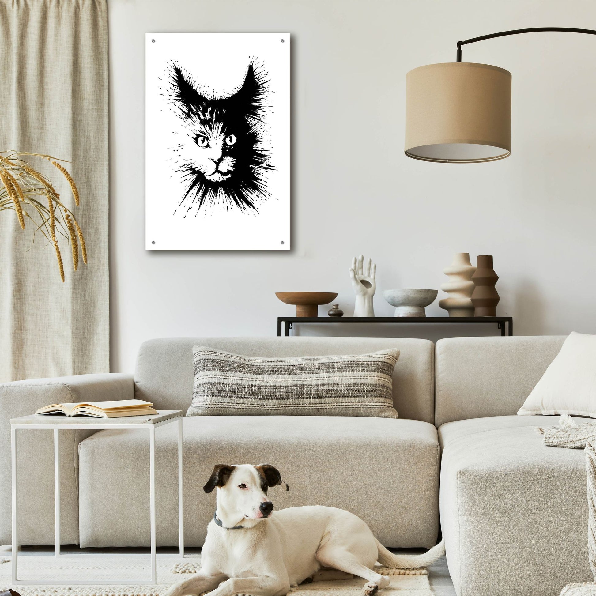 Epic Art 'Ink Cat 4' by Tummeow, Acrylic Glass Wall Art,24x36