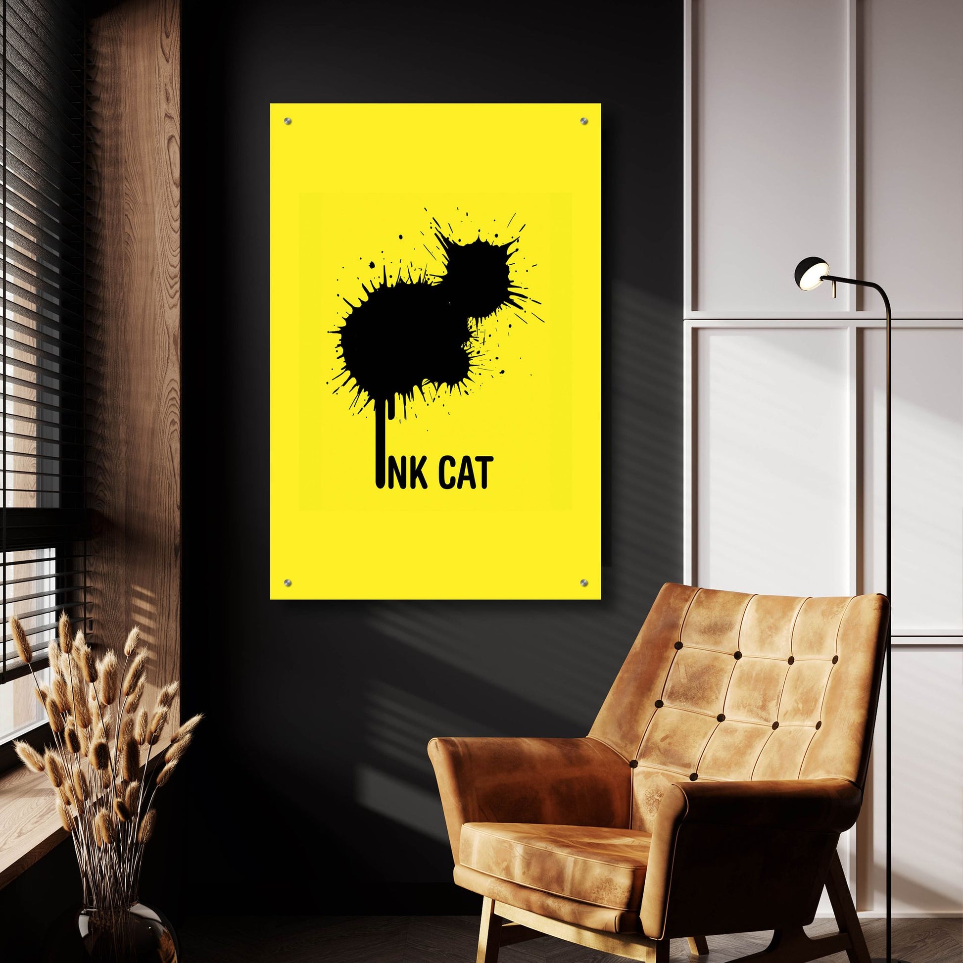 Epic Art 'Ink Cat' by Tummeow, Acrylic Glass Wall Art,24x36