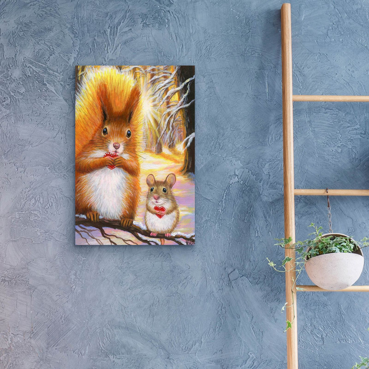 Valentines For Friends7 by Bridget Voth - 16x24 acrylic wall art in a room