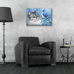 Blue Winter Friend3 by Bridget Voth - 24x16 acrylic wall art in a room