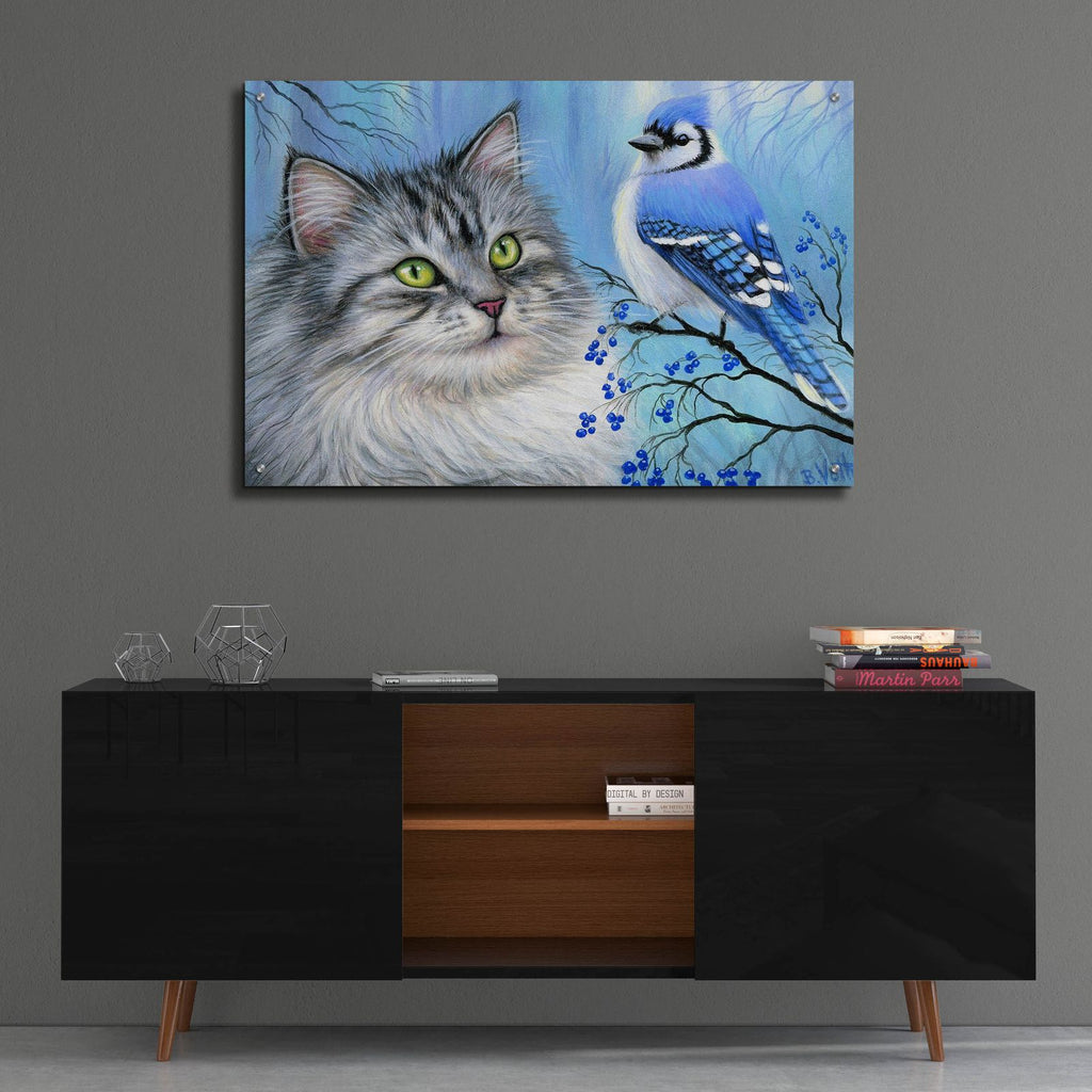 Blue Winter Friend3 by Bridget Voth - 36x24 acrylic wall art in a room