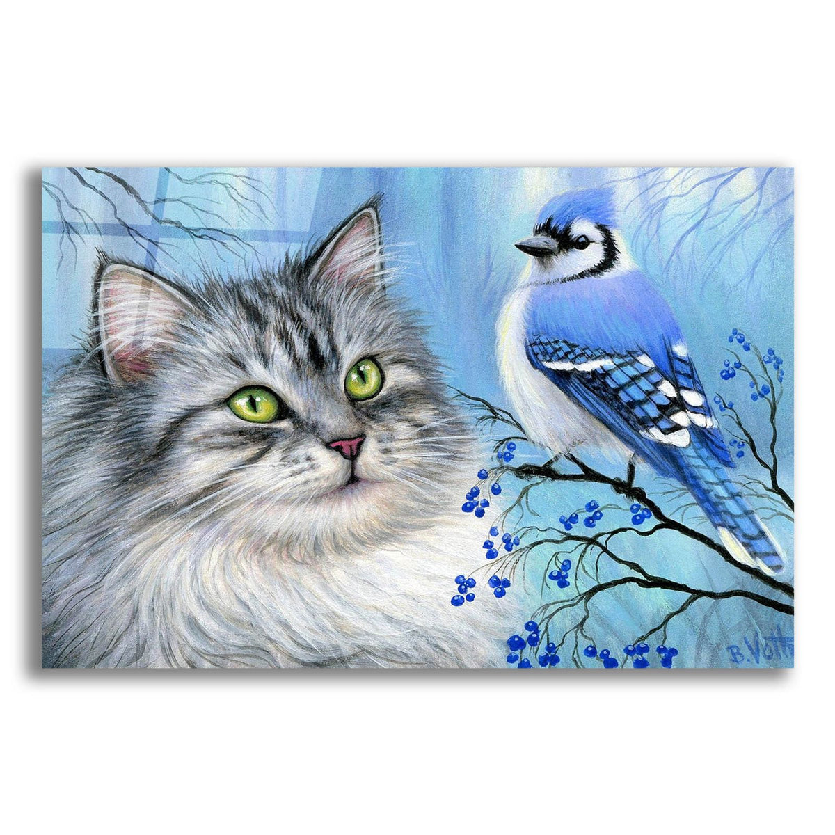 Blue Winter Friend3 by Bridget Voth acrylic glass wall art
