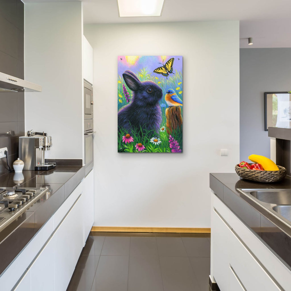 Morning In Bunny's Garden2 by Bridget Voth - 24x36 acrylic wall art in a room