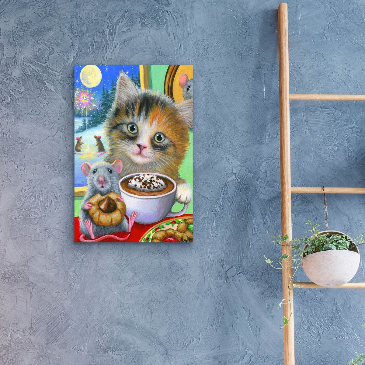 New Year Treats by Bridget Voth - 16x24 acrylic wall art in a room