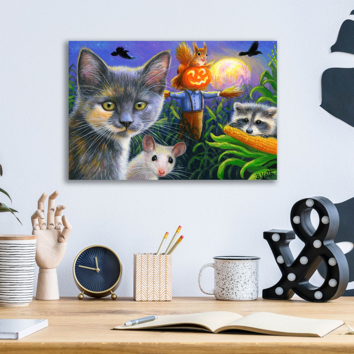 Night In The Cornfield2 by Bridget Voth - 16x12 acrylic wall art in a room