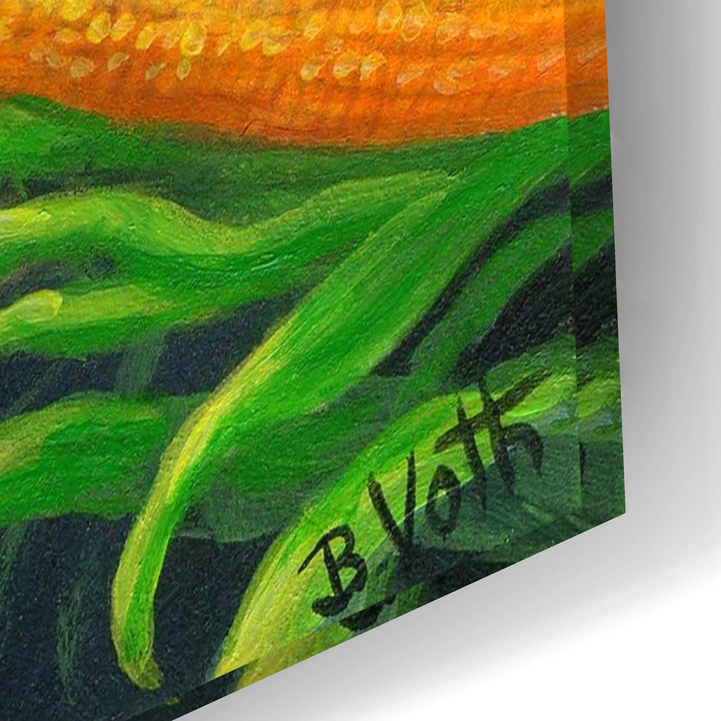 Epic Art 'Night In The Cornfield2' by Bridget Voth, Acrylic Glass Wall Art,24x16