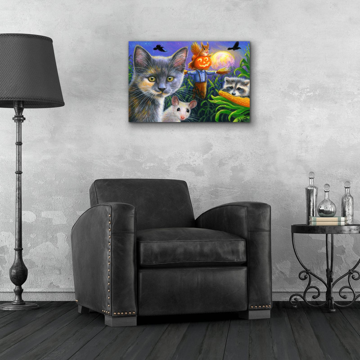 Night In The Cornfield2 by Bridget Voth - 24x16 acrylic wall art in a room