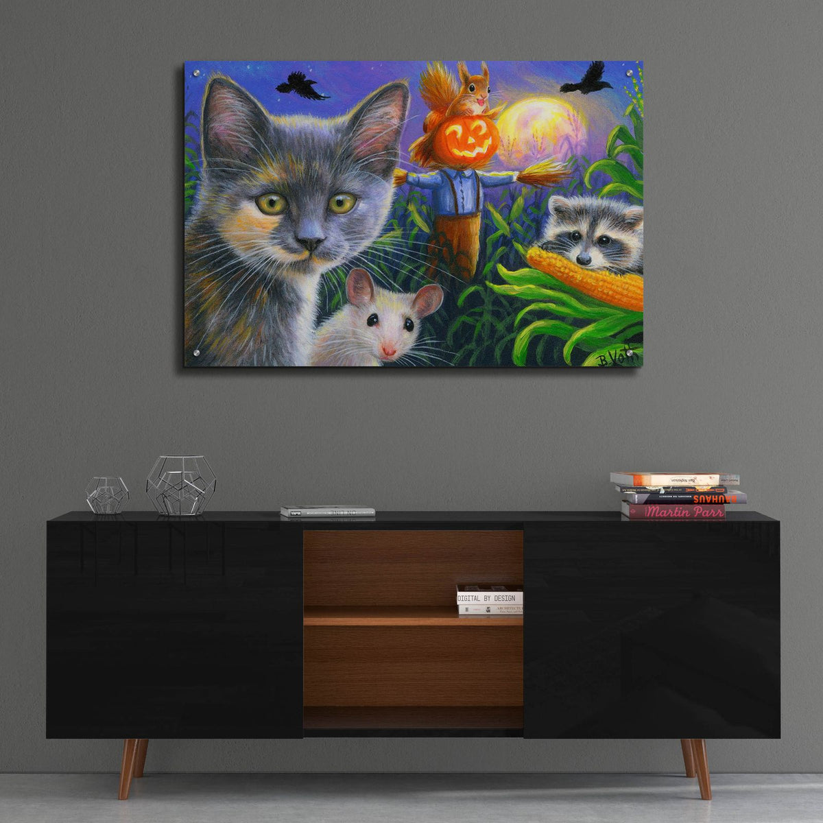 Night In The Cornfield2 by Bridget Voth - 36x24 acrylic wall art in a room