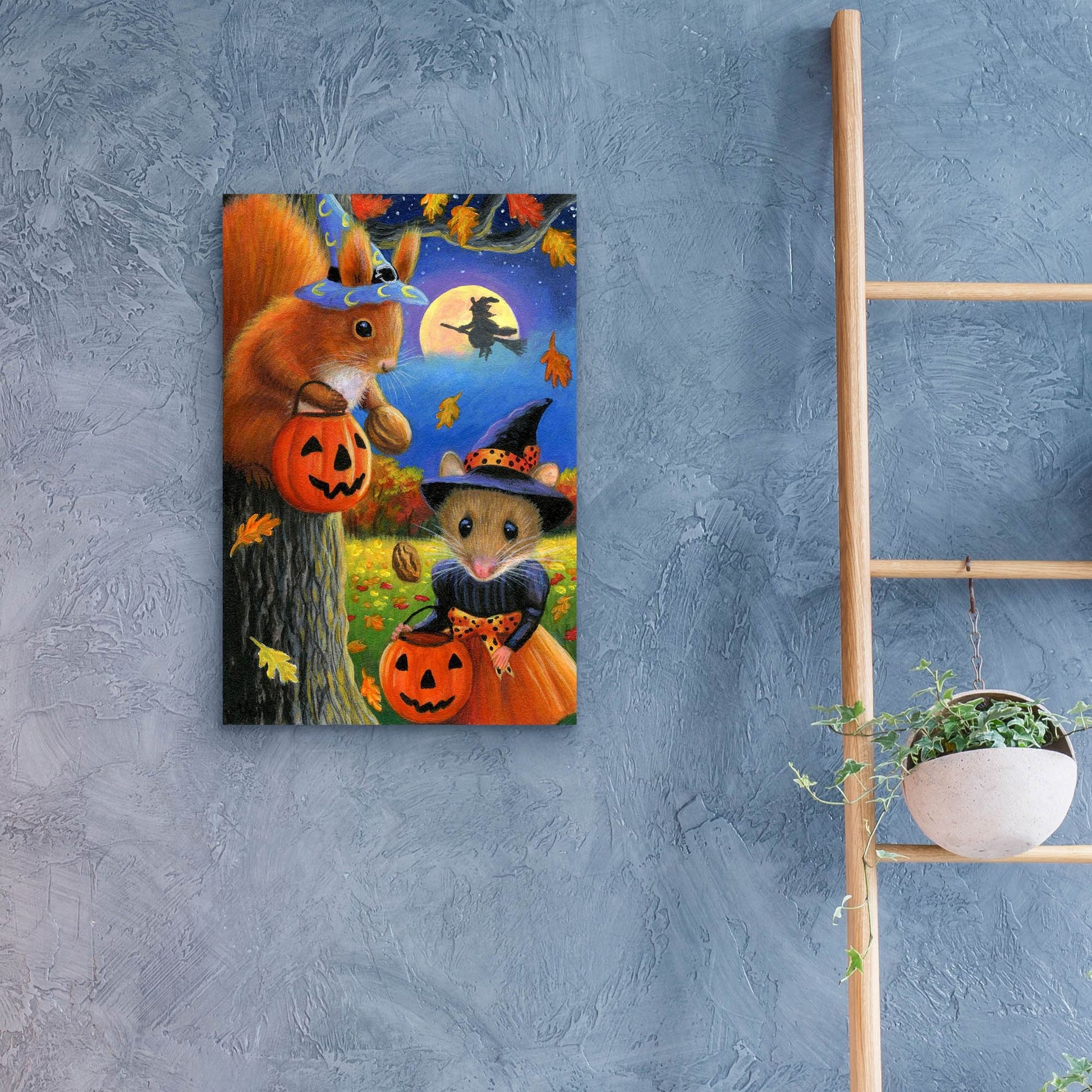 Epic Art 'Nuts For Halloween1' by Bridget Voth, Acrylic Glass Wall Art,16x24