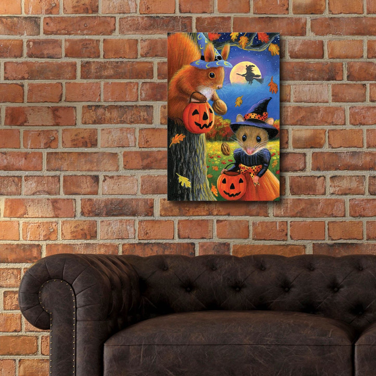 Epic Art 'Nuts For Halloween1' by Bridget Voth, Acrylic Glass Wall Art,16x24