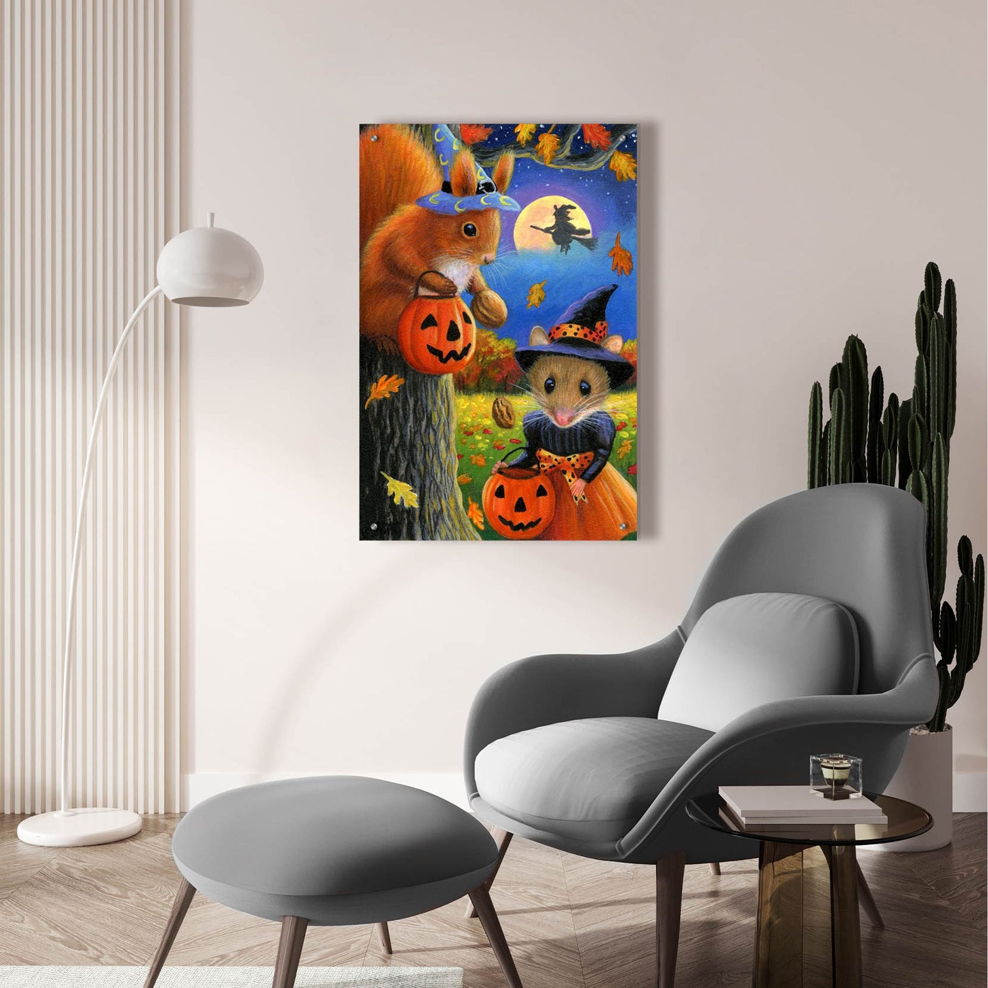 Epic Art 'Nuts For Halloween1' by Bridget Voth, Acrylic Glass Wall Art,24x36