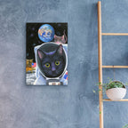 Epic Art 'One Small Step For Feline' by Bridget Voth, Acrylic Glass Wall Art,16x24