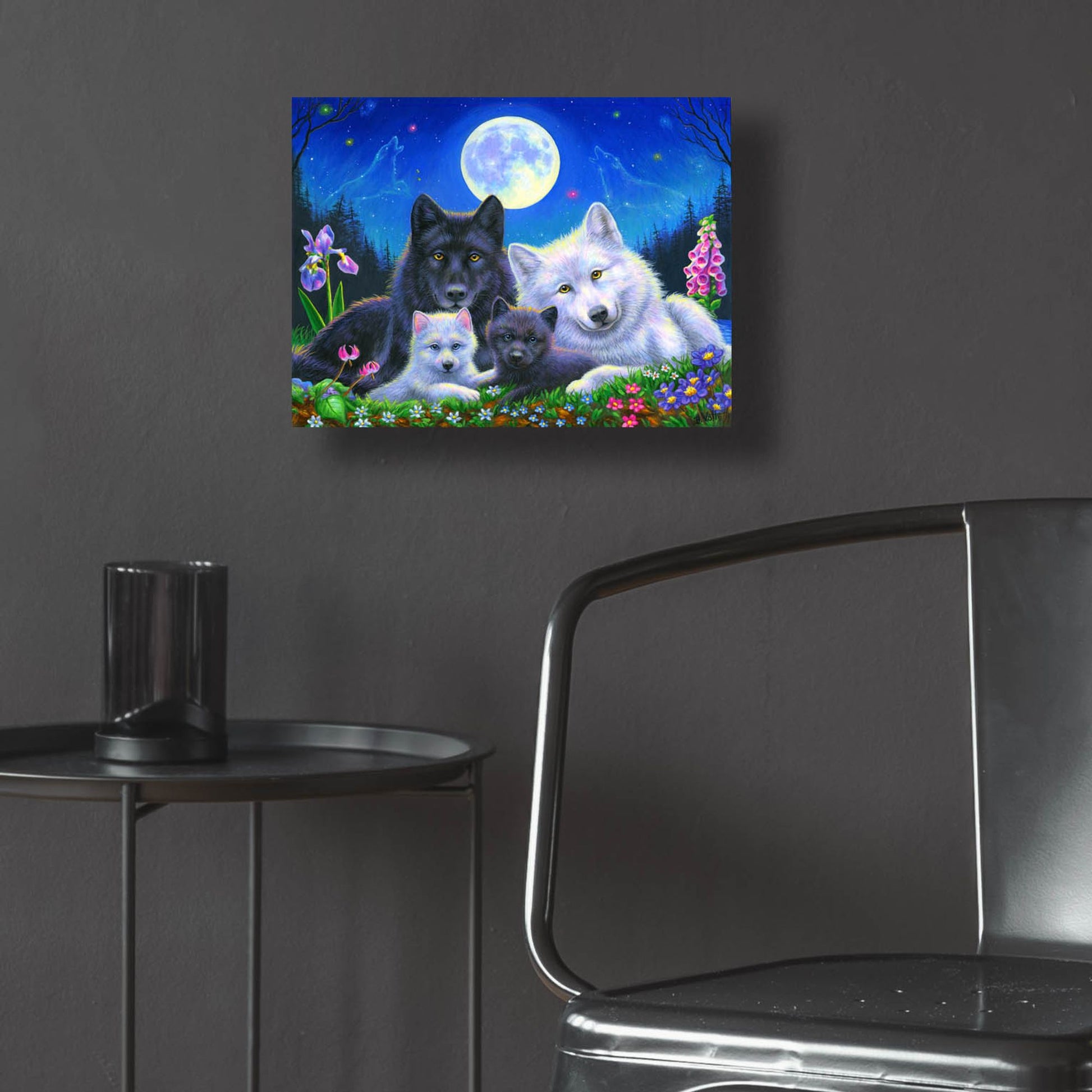 Epic Art 'Howling Moon' by Bridget Voth, Acrylic Glass Wall Art,16x12