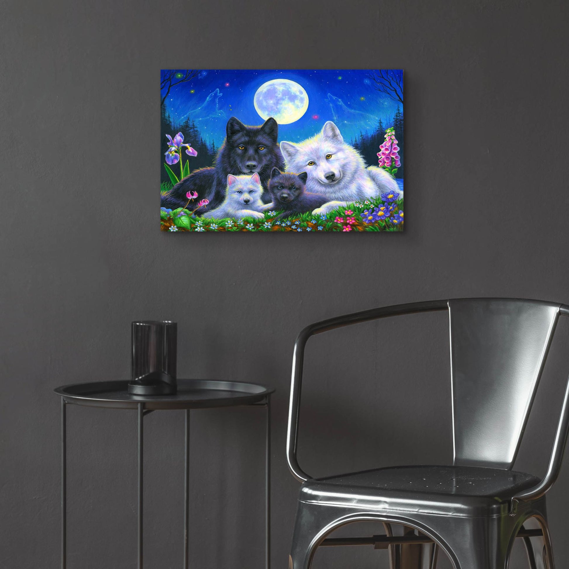 Epic Art 'Howling Moon' by Bridget Voth, Acrylic Glass Wall Art,24x16