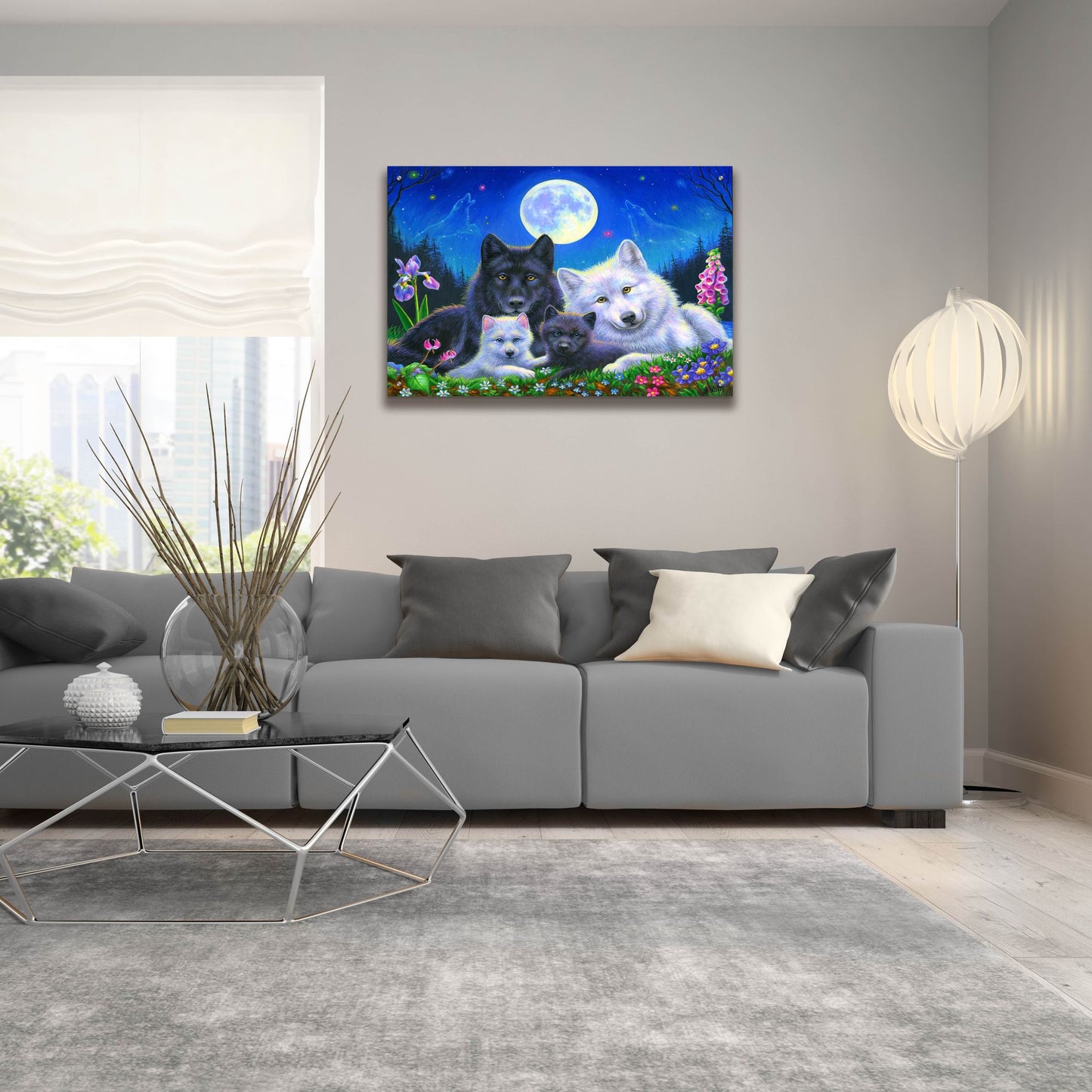 Epic Art 'Howling Moon' by Bridget Voth, Acrylic Glass Wall Art,36x24