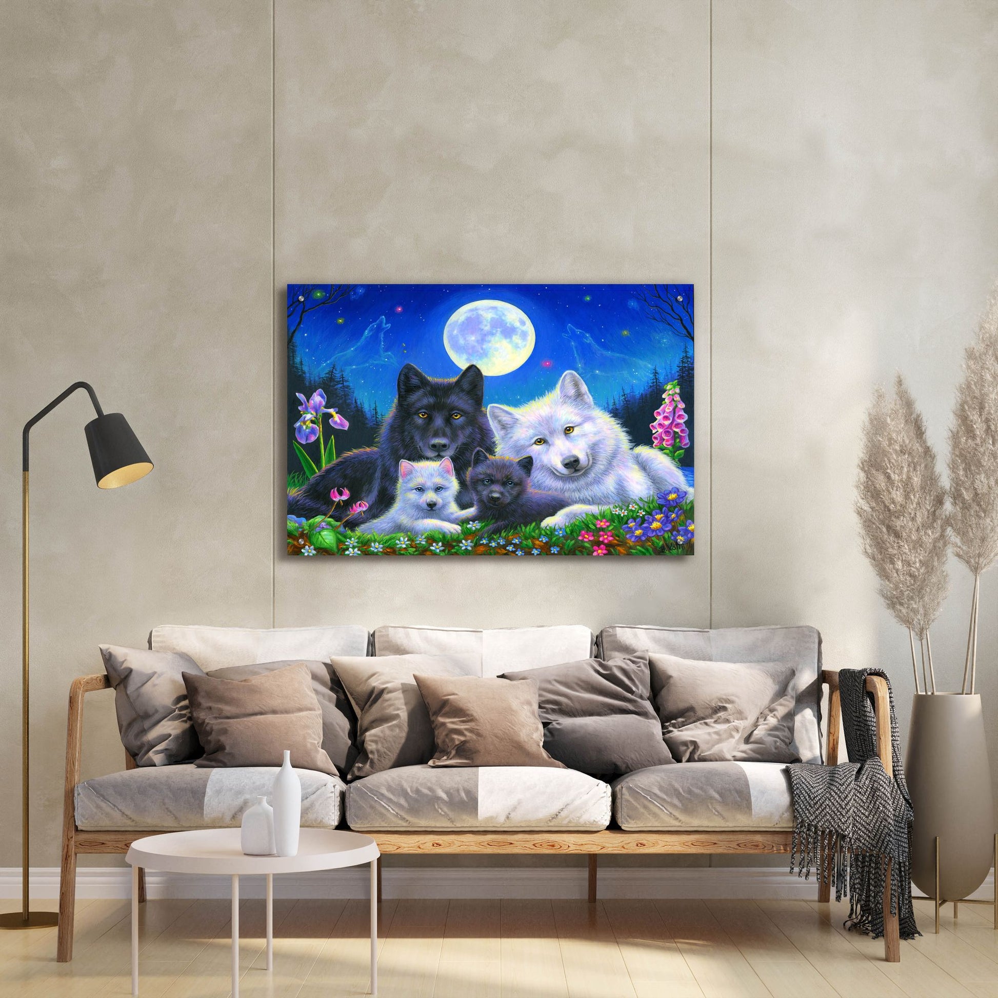 Epic Art 'Howling Moon' by Bridget Voth, Acrylic Glass Wall Art,36x24