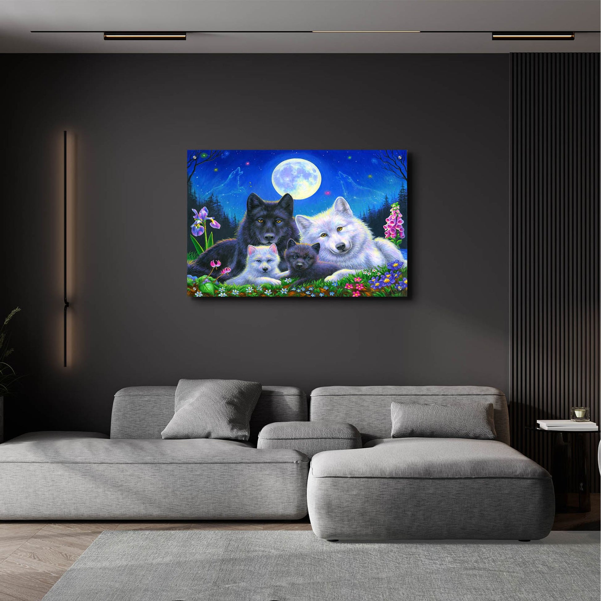 Epic Art 'Howling Moon' by Bridget Voth, Acrylic Glass Wall Art,36x24