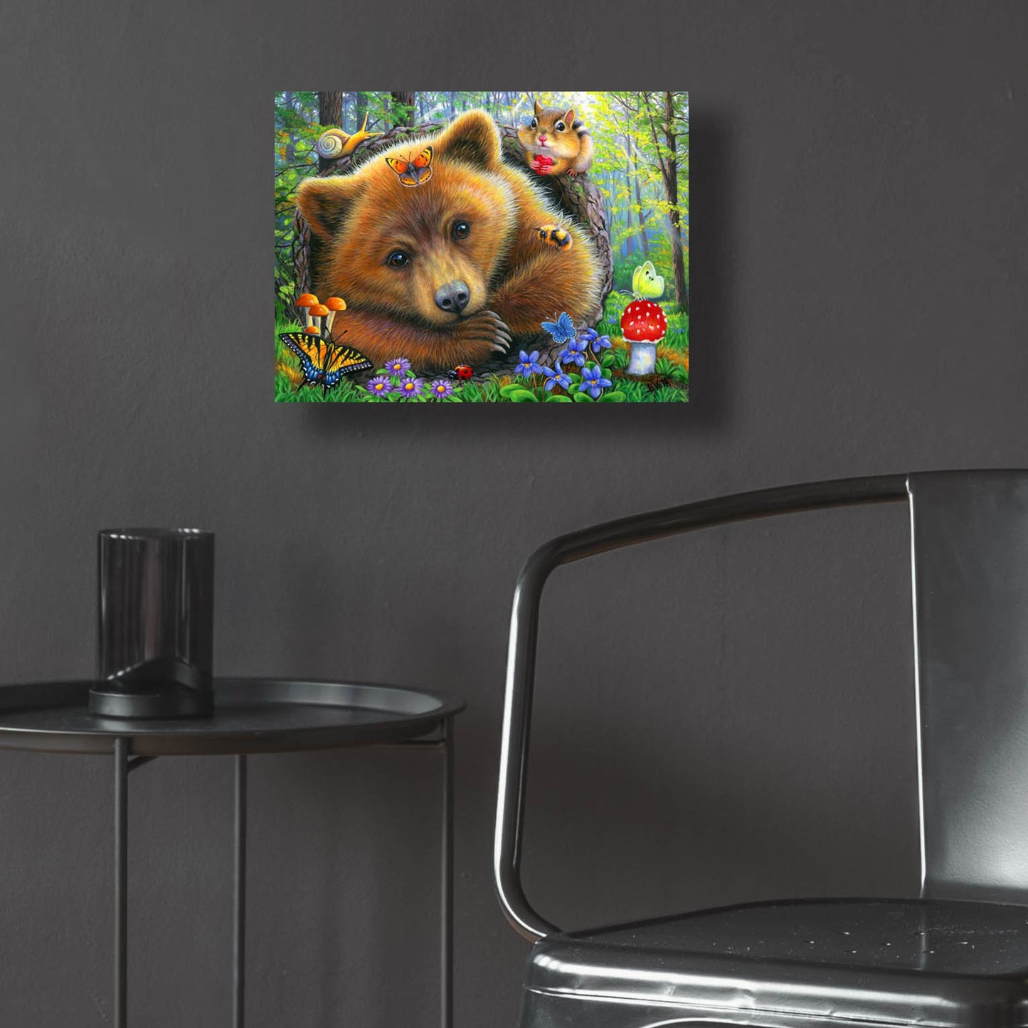 Epic Art 'Little Bear's Morning' by Bridget Voth, Acrylic Glass Wall Art,16x12